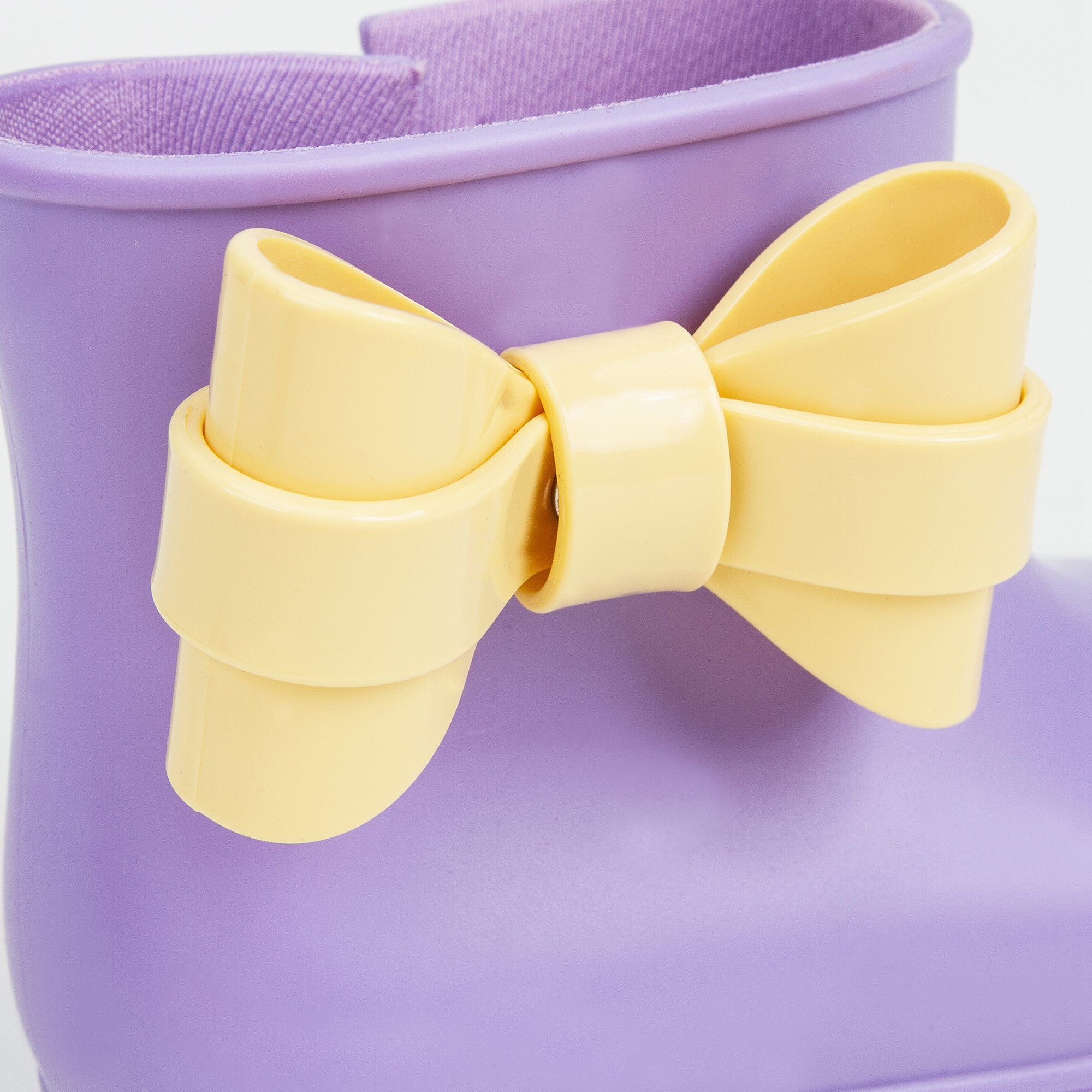 Girls Purple Jelly Rainshoes with Bow