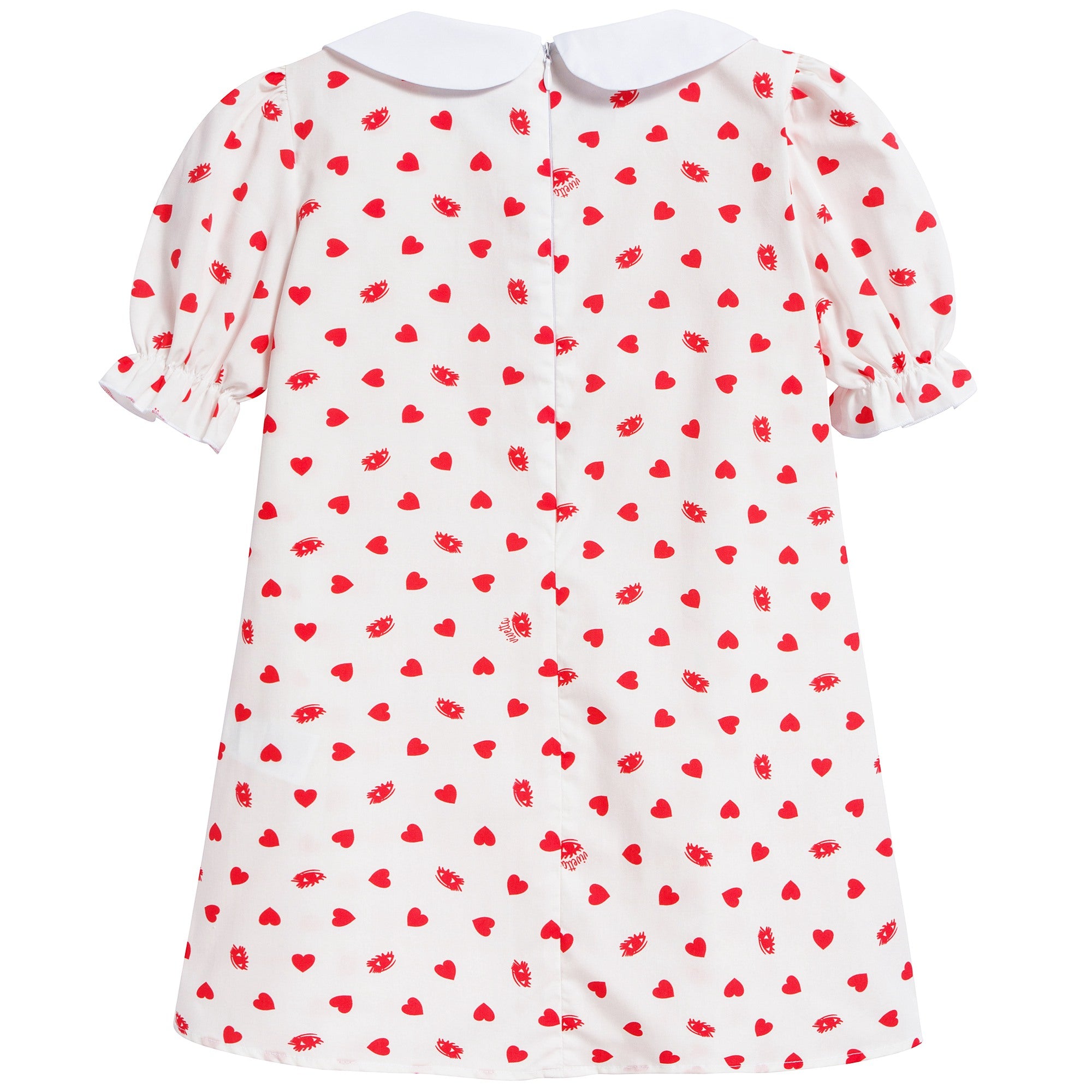 Girls Beige Collar And Embroidery Cotton Woven Dress