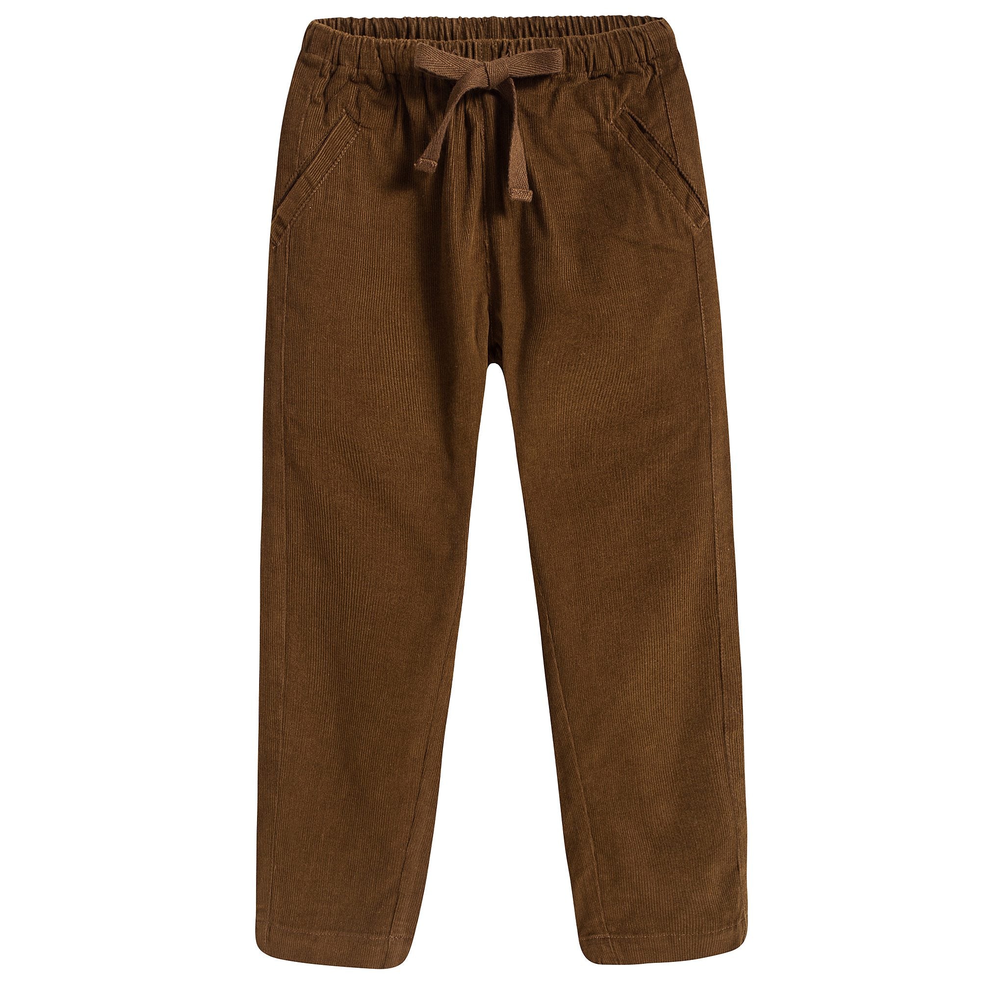 Girls Brown Cotton Trousers
