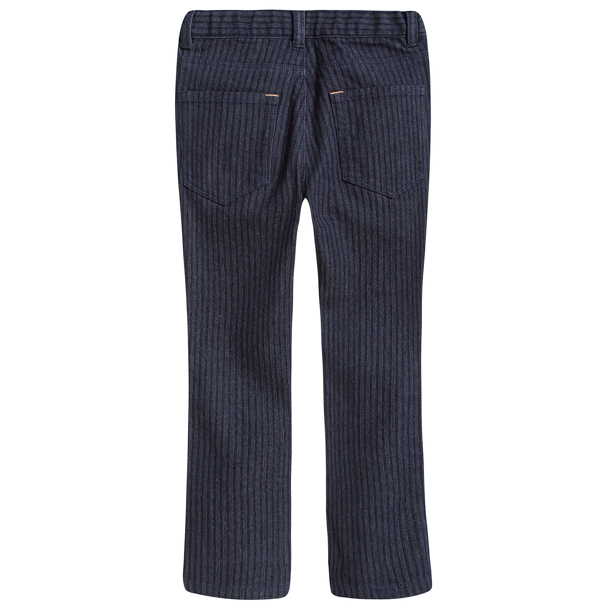 Girls Navy Blue Cotton Trousers