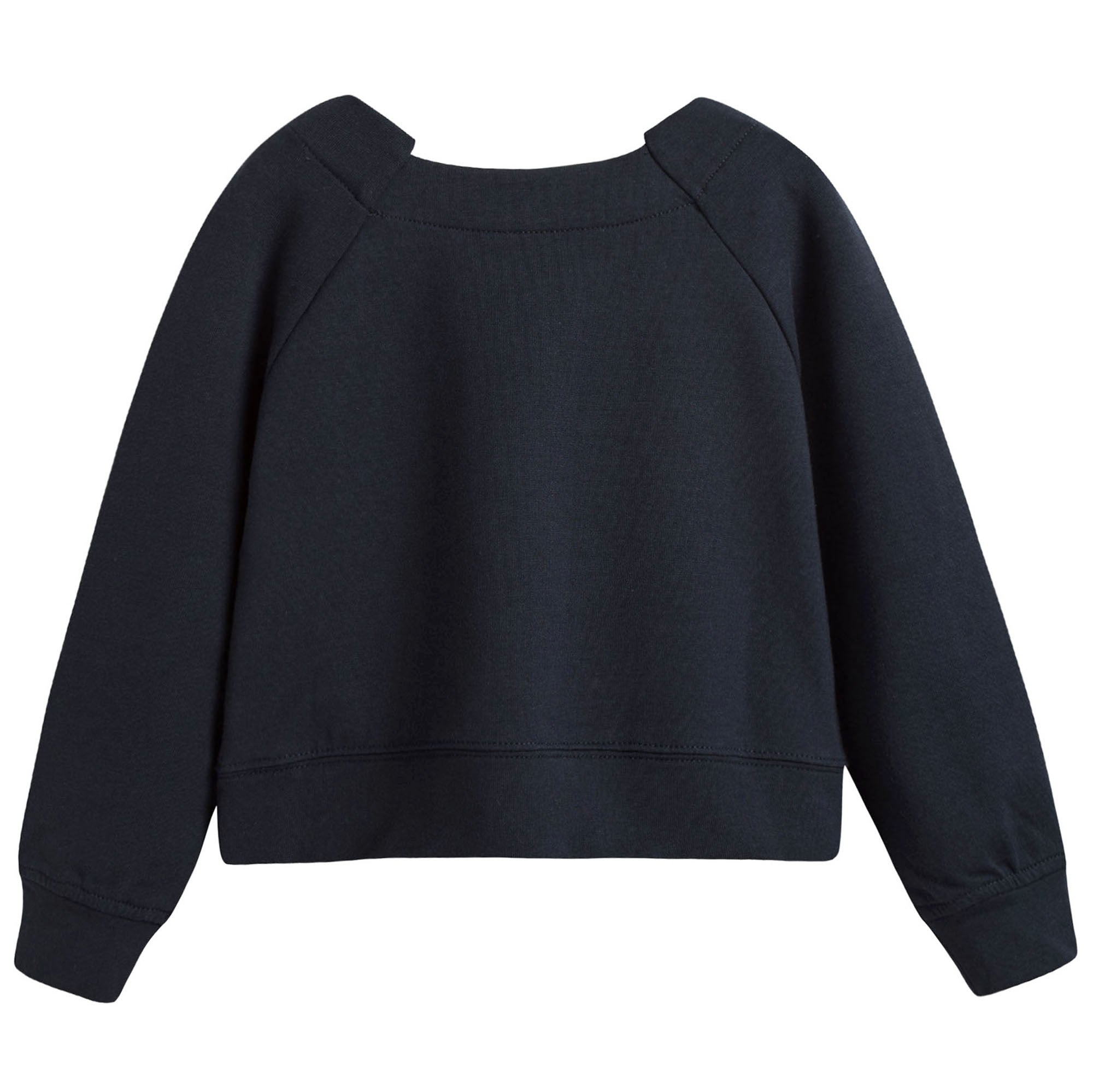 Girls Navy Blue Cotton Sweatshirt With Gold Medusa Logo