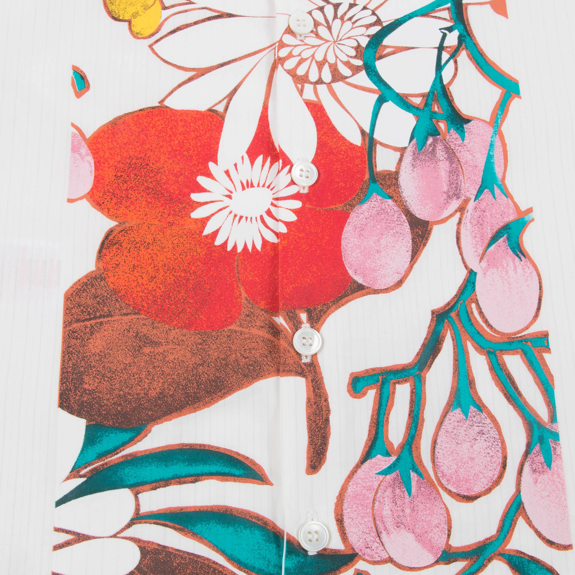Girls White Printed Cotton T-shirt