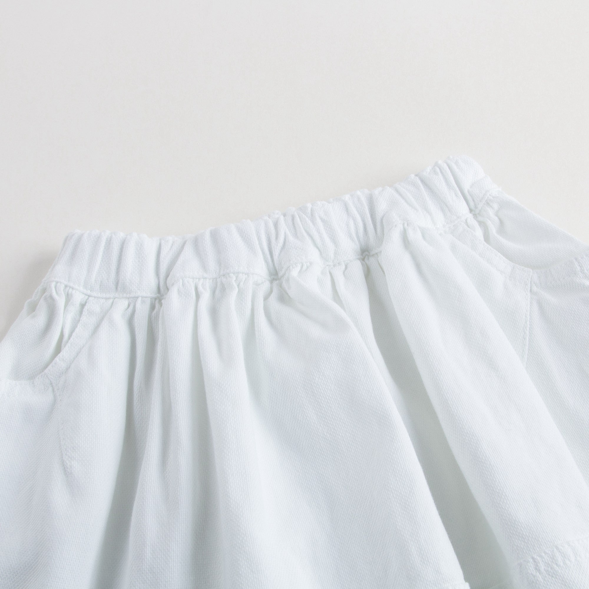 Girls White Cotton Skirt
