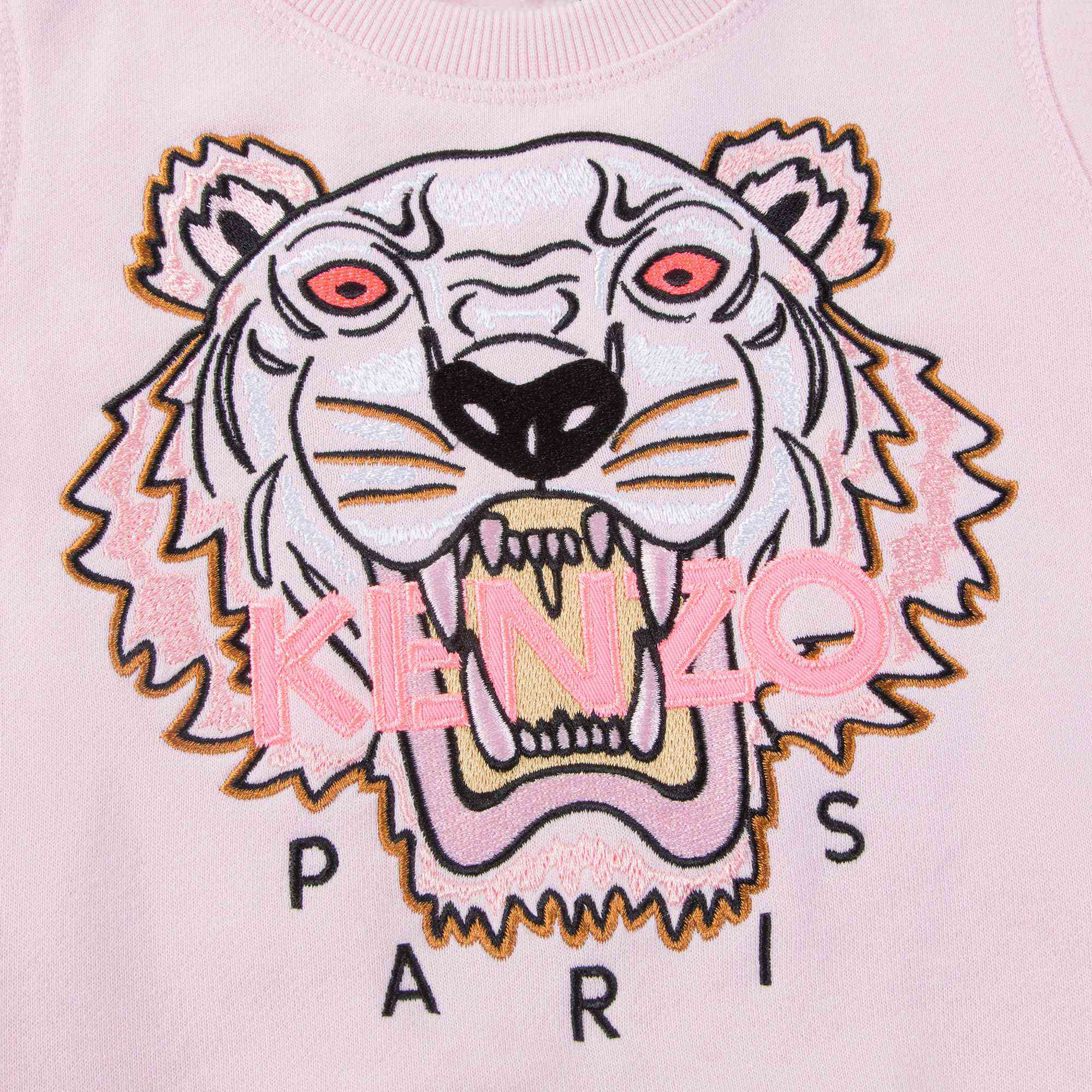 Girls Pink Tiger Printed Cotton Sweatshirt