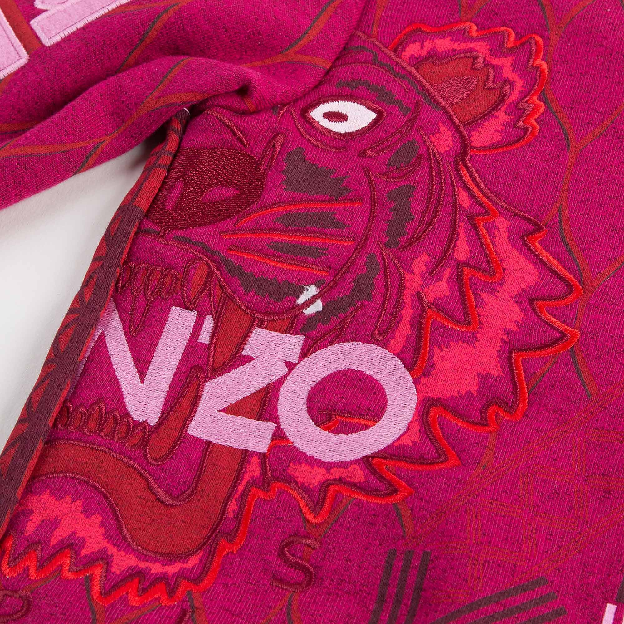 Girls Dark Pink Allover Embroidered Trims Sweatshirt - CÉMAROSE | Children's Fashion Store - 6
