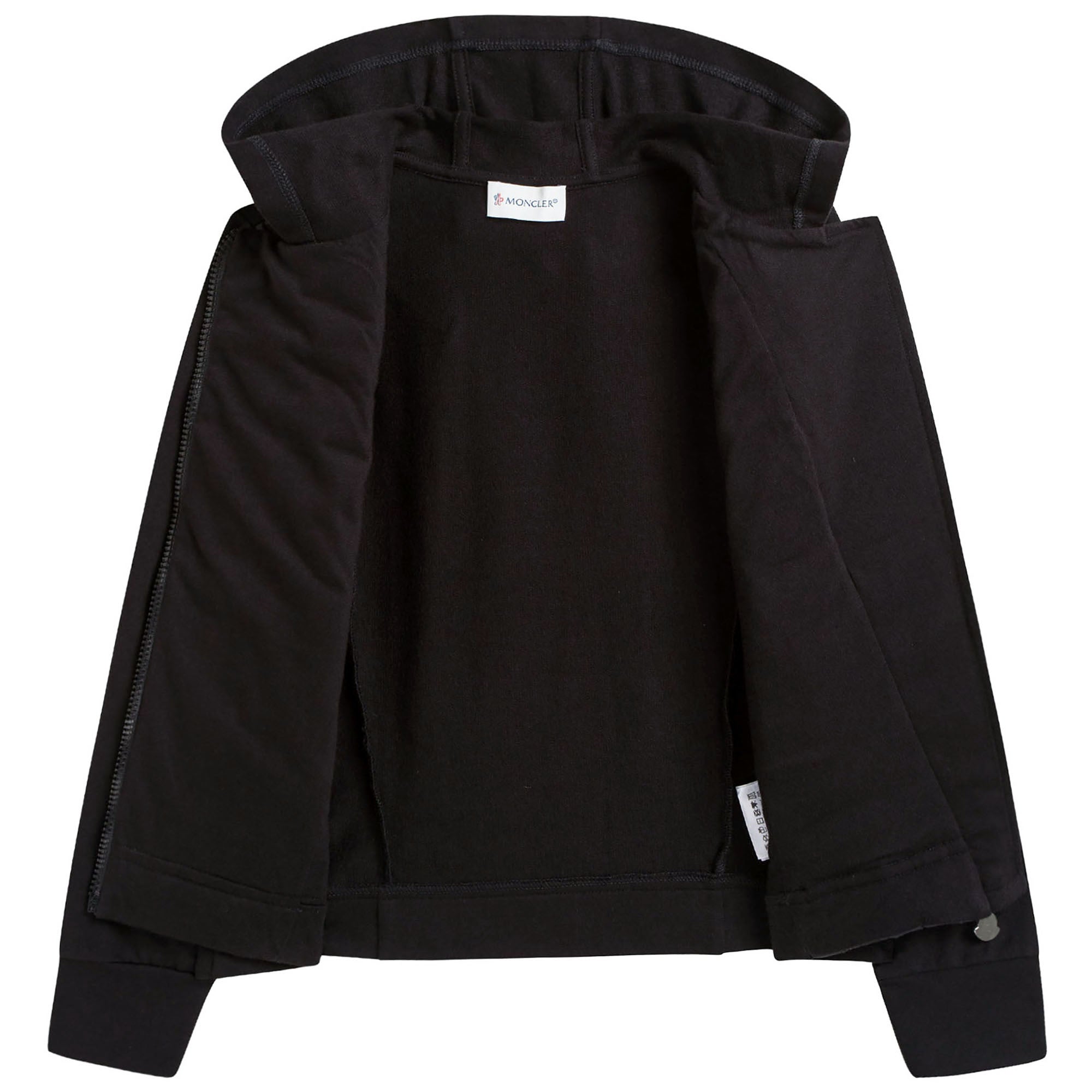 Girls Black Cotton Hooded Cardigan