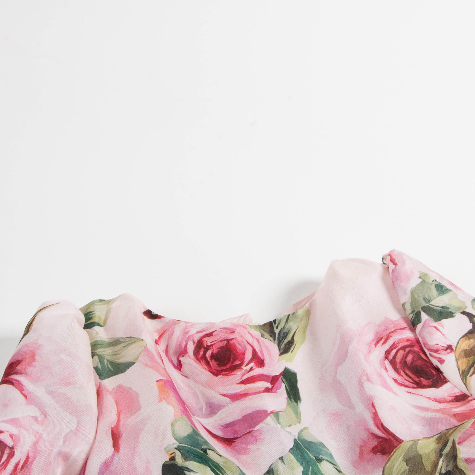 Girls Beige Rose & Farfalle Silk Dress
