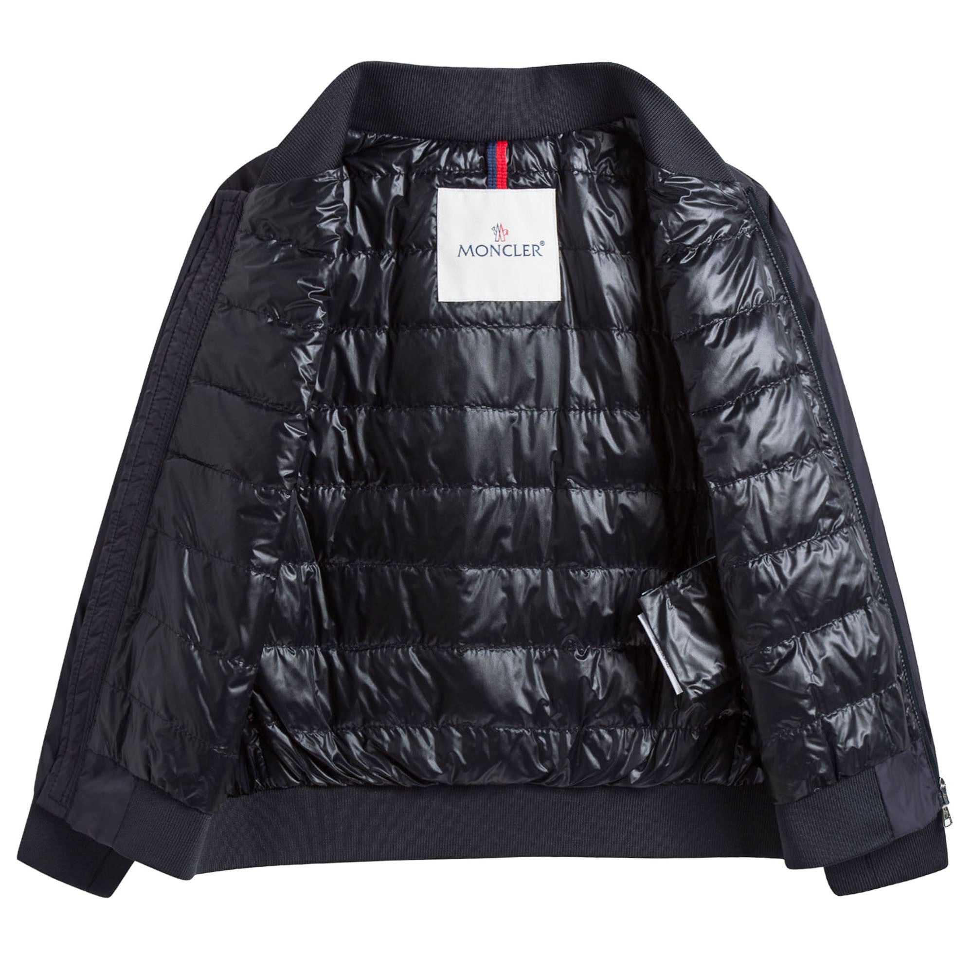Boys Navy Blue Ribbed Cuffs 'Ferdinand' Jacket With Black Zipper