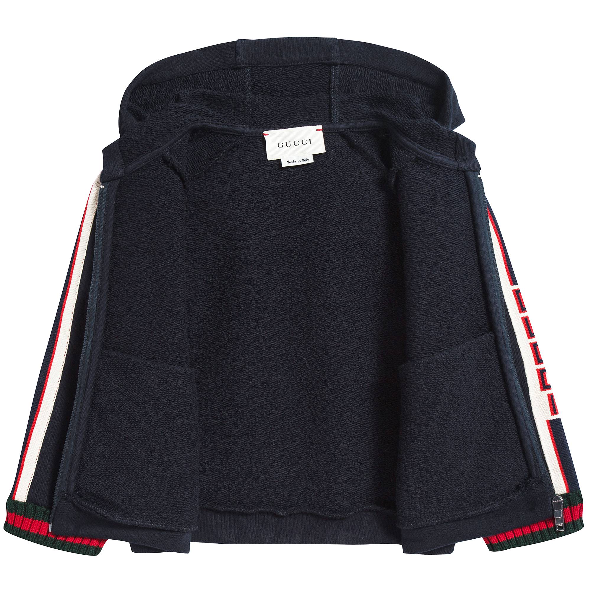 Baby Navy Blue Cotton Zip-up Top