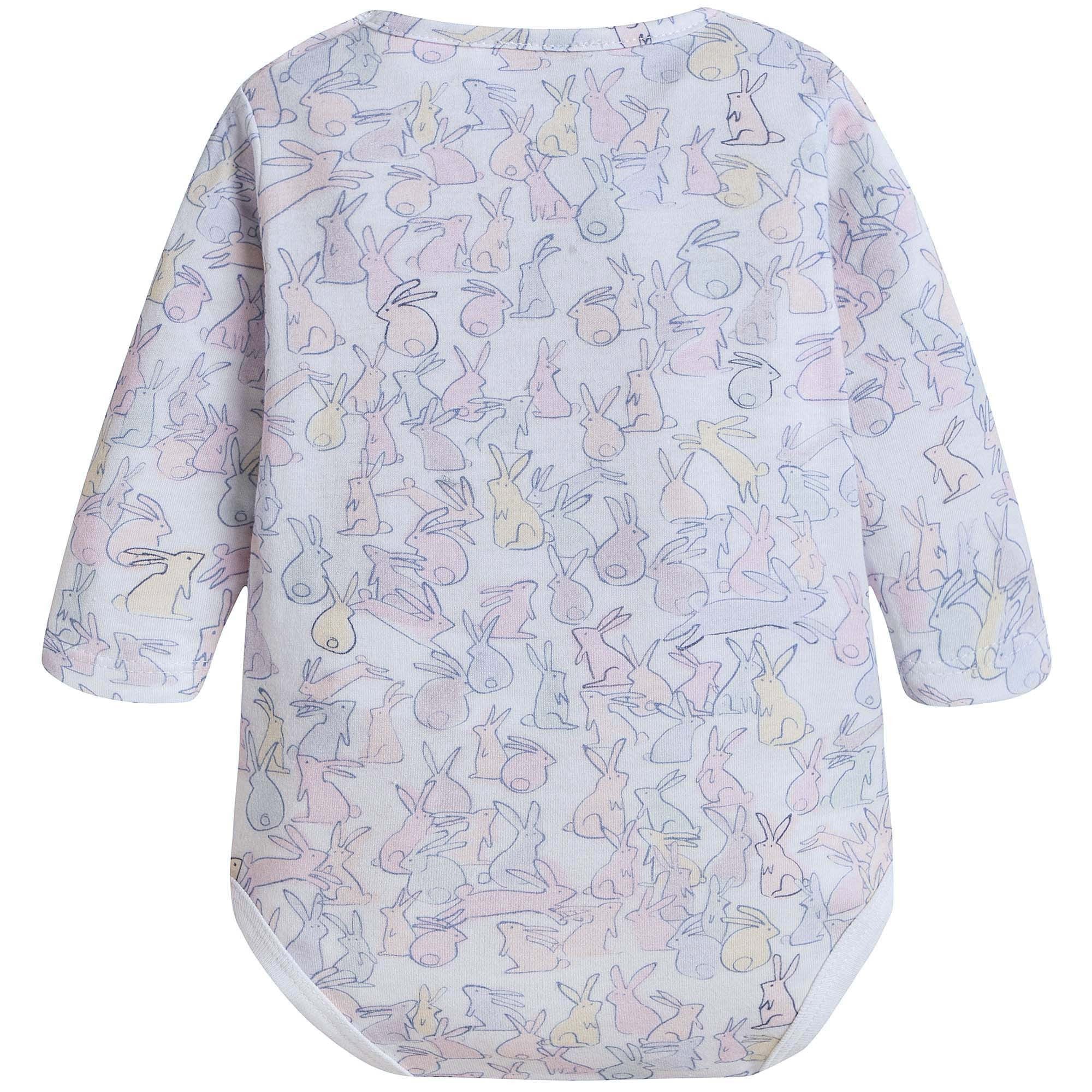 Baby White Flower Printed Cotton Bodysuit & Bib Two Piece Set - CÉMAROSE | Children's Fashion Store - 5