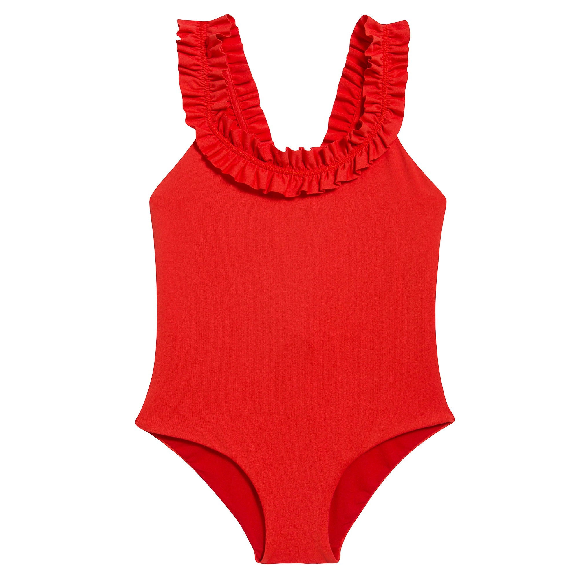 Girls Dark Orange Bathing Suit