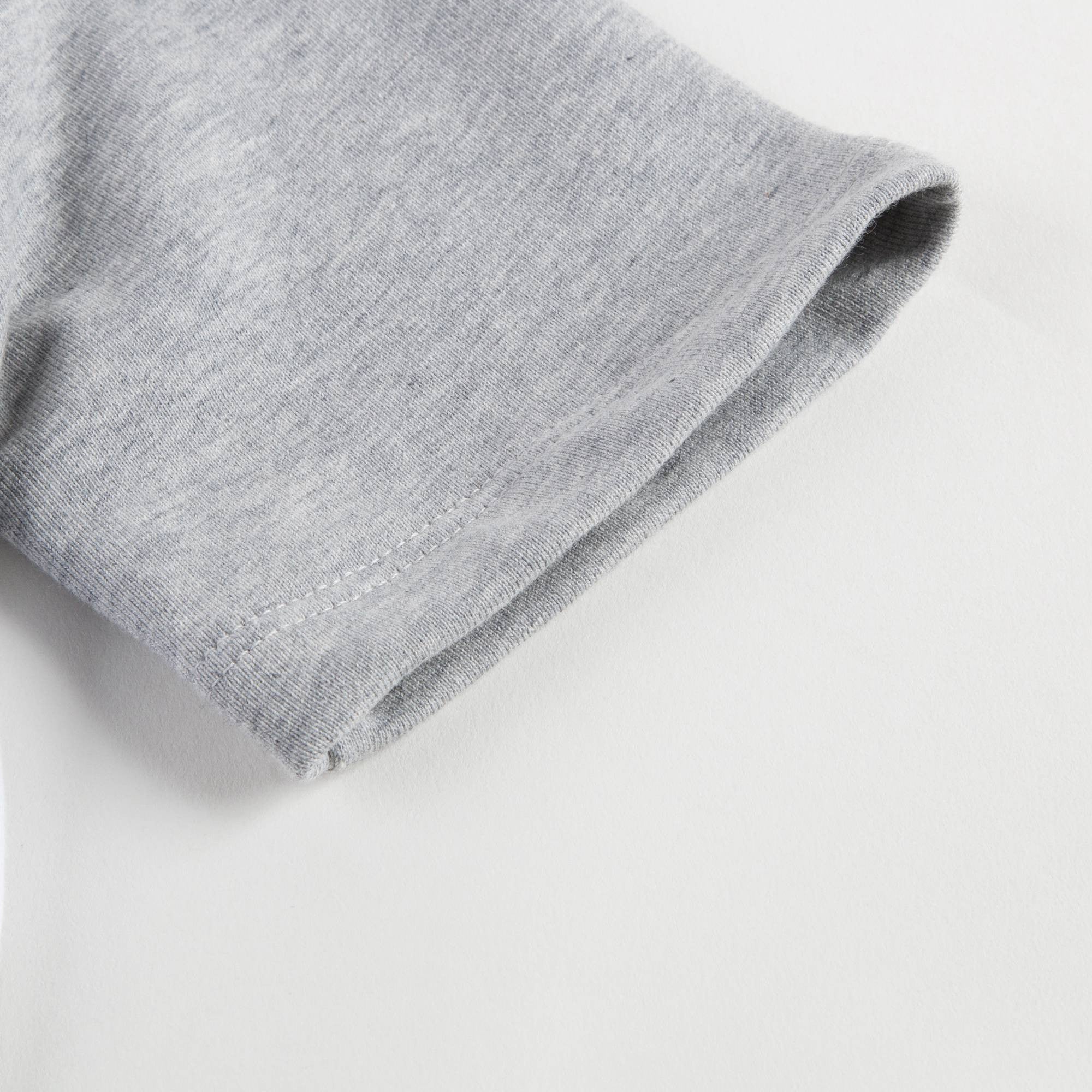 Girls Grey & White Printed Cotton T-shirt