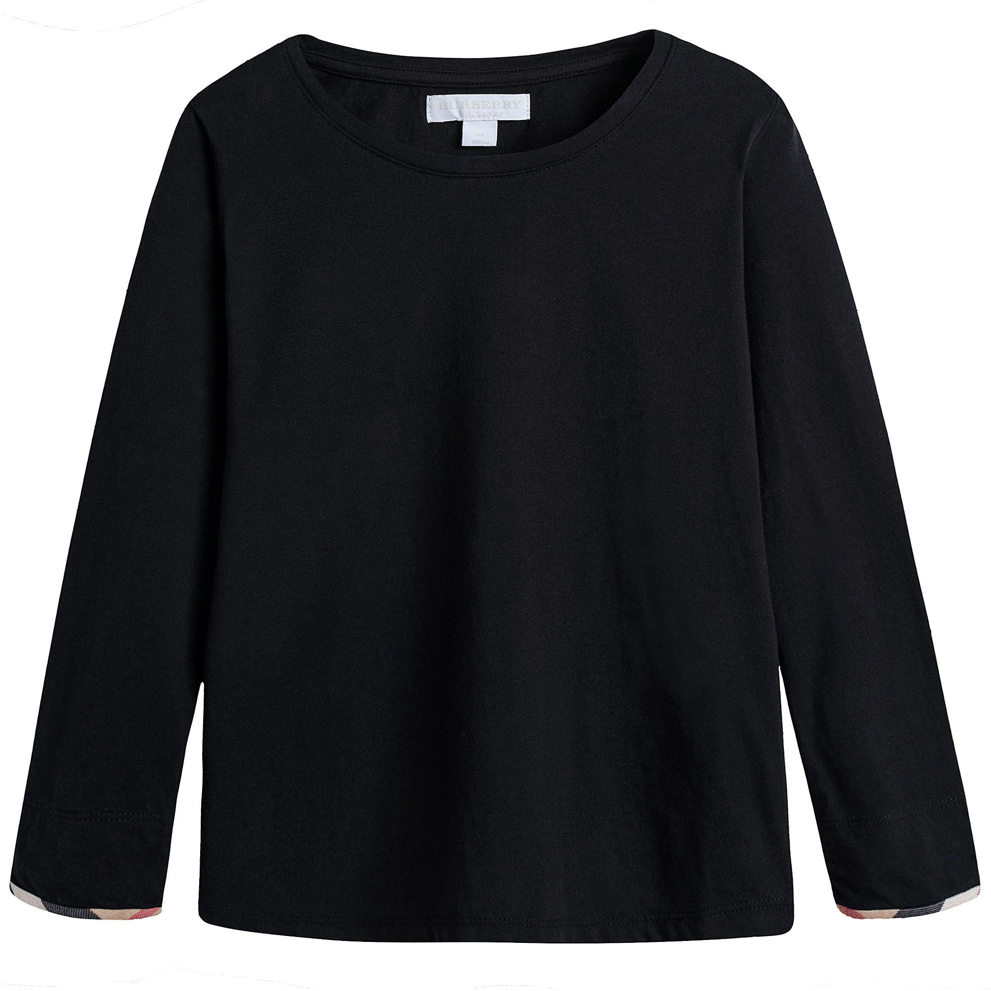 Girls Black Cotton T-shirt - CÉMAROSE | Children's Fashion Store - 1