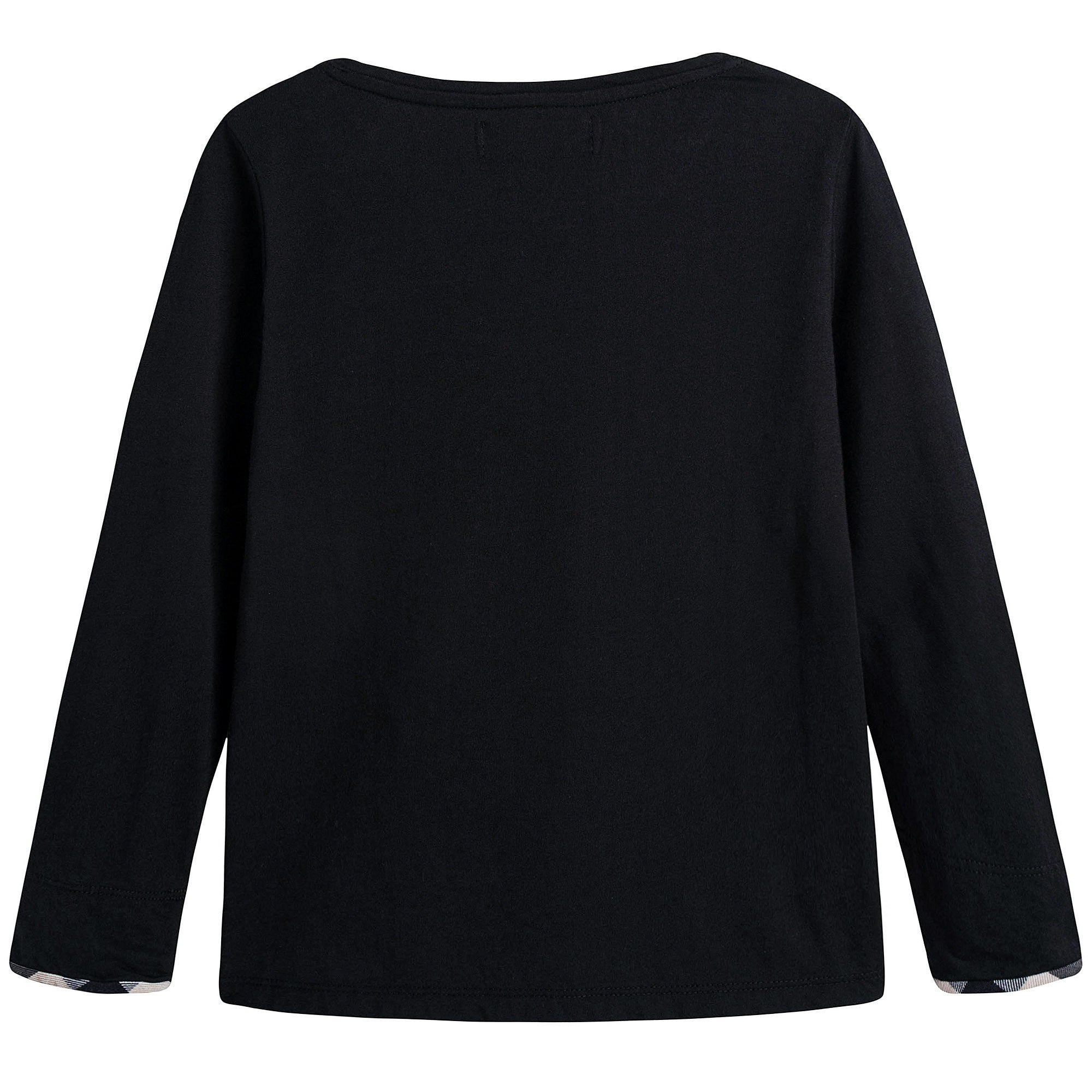 Girls Black Cotton T-shirt - CÉMAROSE | Children's Fashion Store - 2