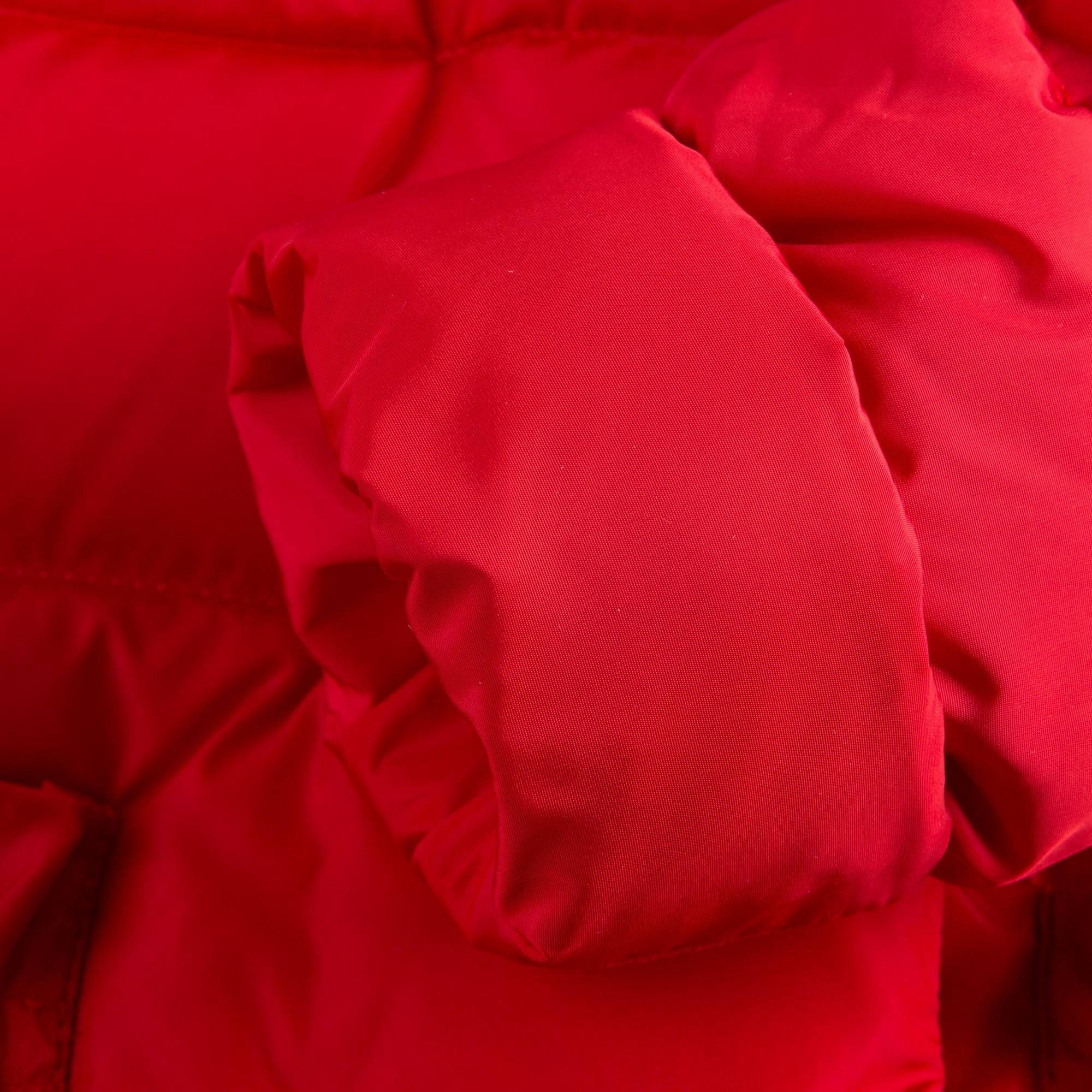 Girls Red Down Padded Coat With Fur