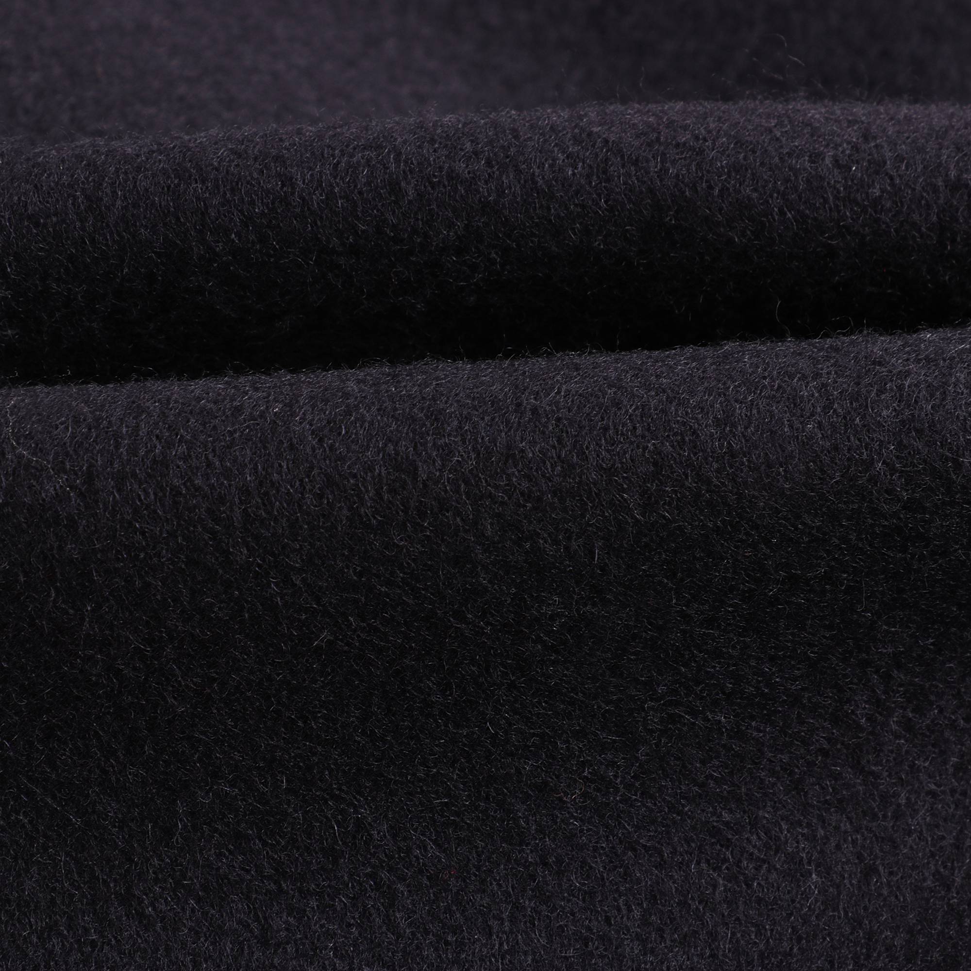 Girls Dark Blue Embroidered Wool Coat