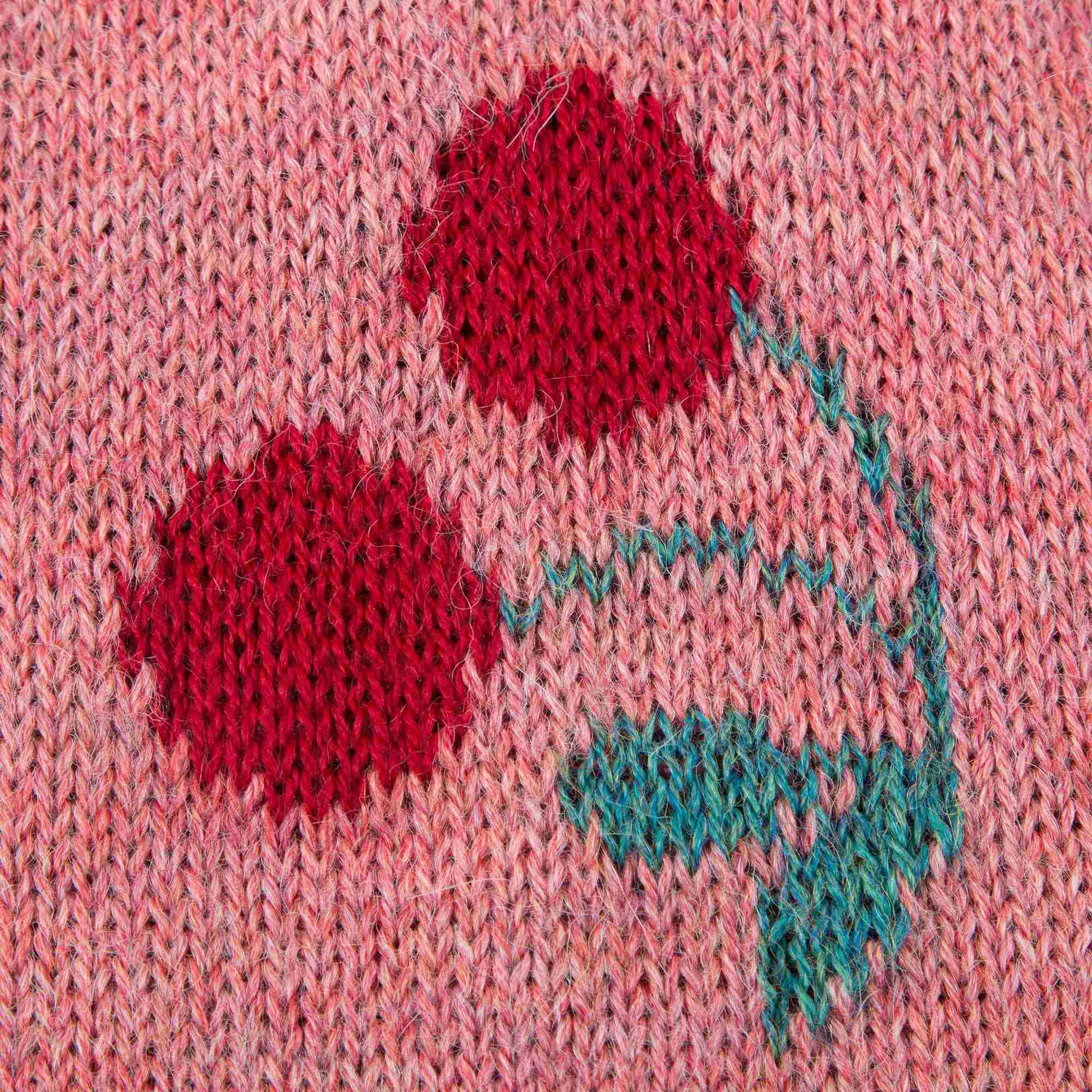 Girls Rose Pink Cherry Alpaca Wool Dress