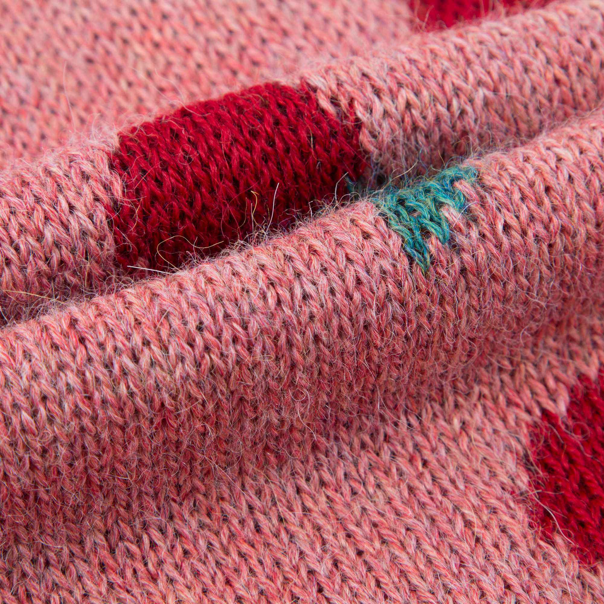 Girls Rose Pink Cherry Alpaca Wool Dress