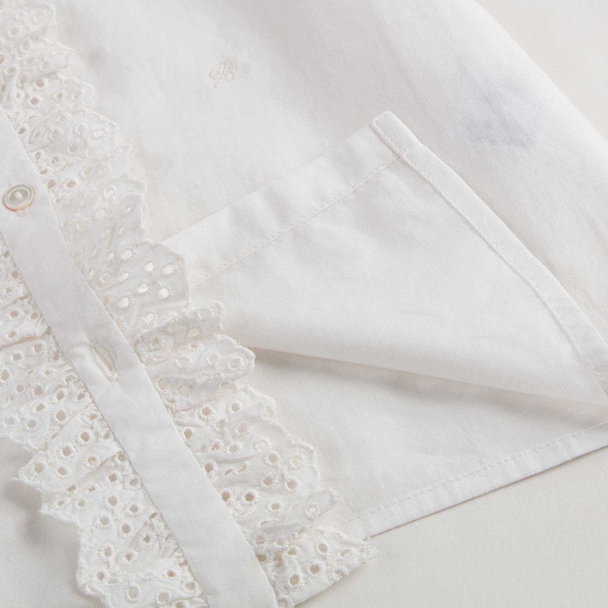 Girls White Lace Shirt - CÉMAROSE | Children's Fashion Store - 5