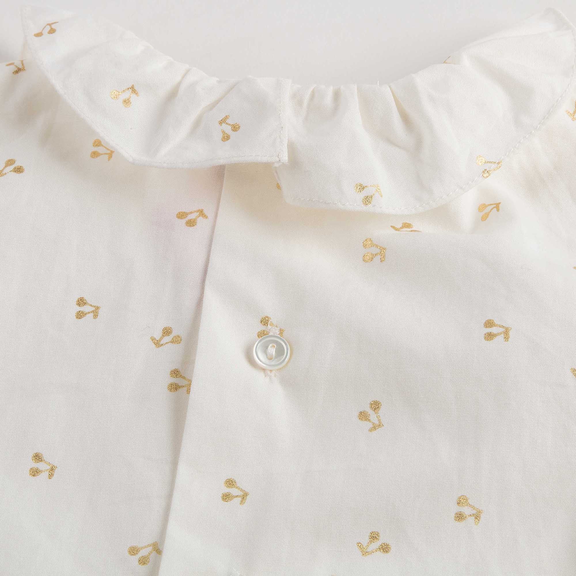 Baby Girls White With Gold Cherry Blouse - CÉMAROSE | Children's Fashion Store - 6