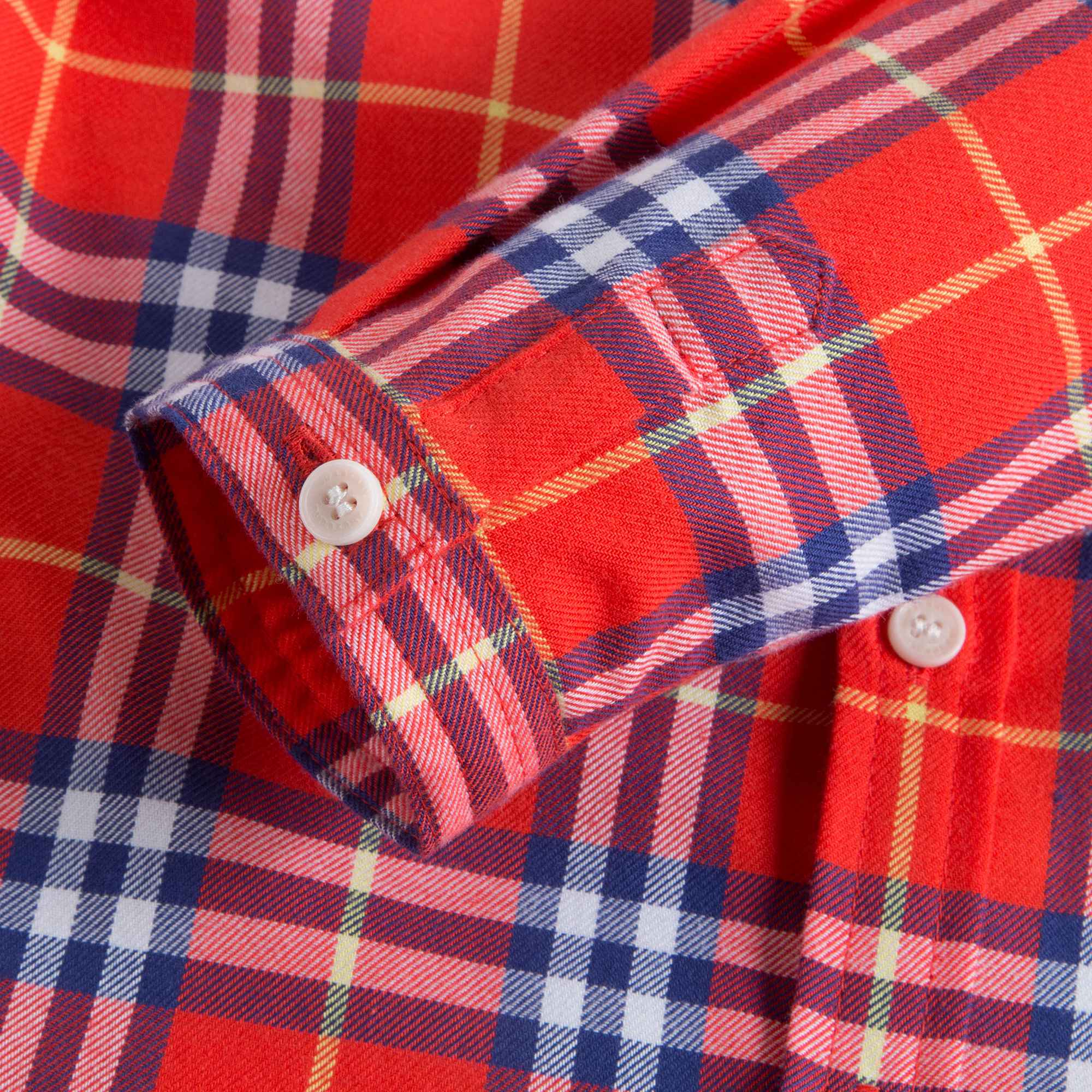 Boys Orange Red Check Cotton Polo Shirt