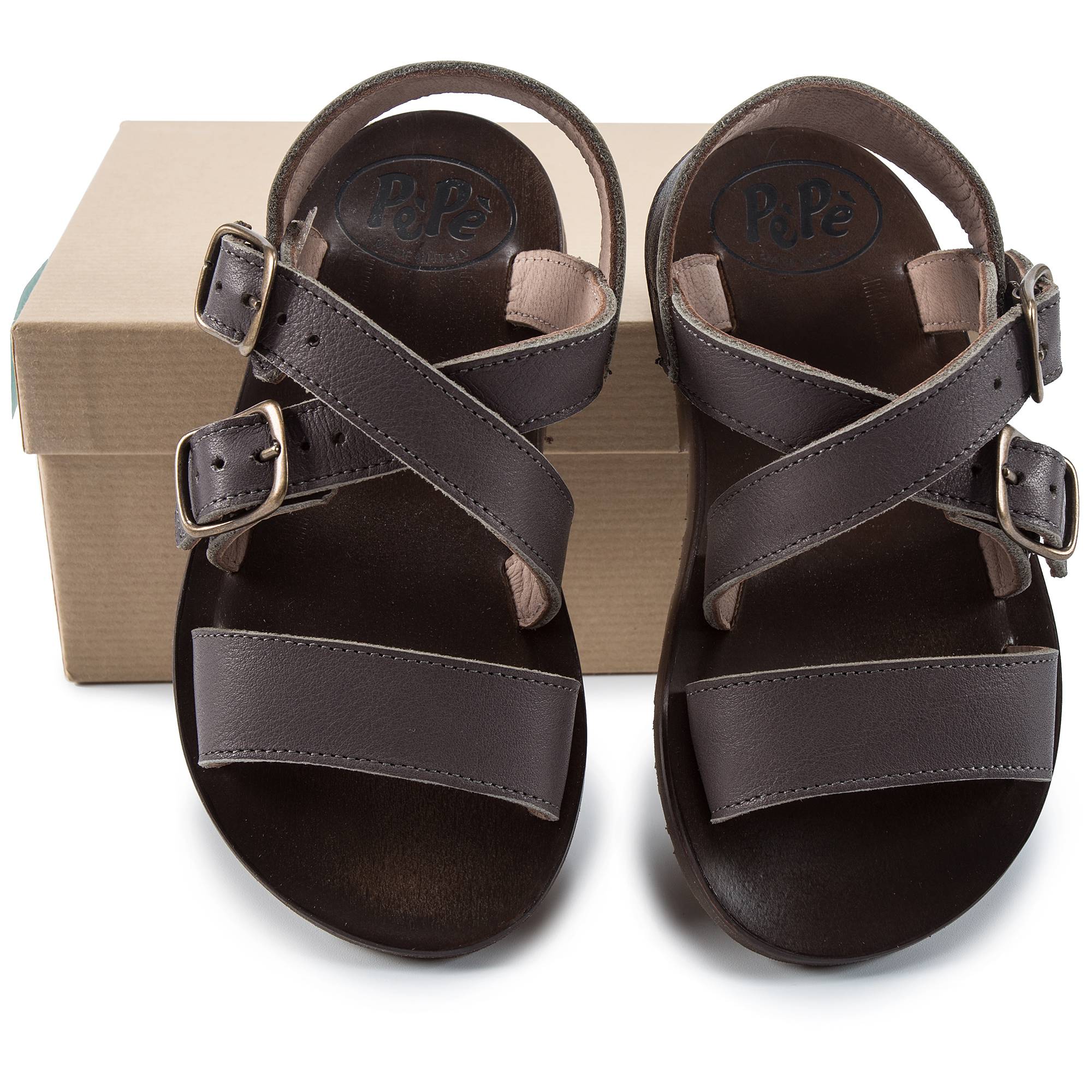 Girls Brown Flat Sandals