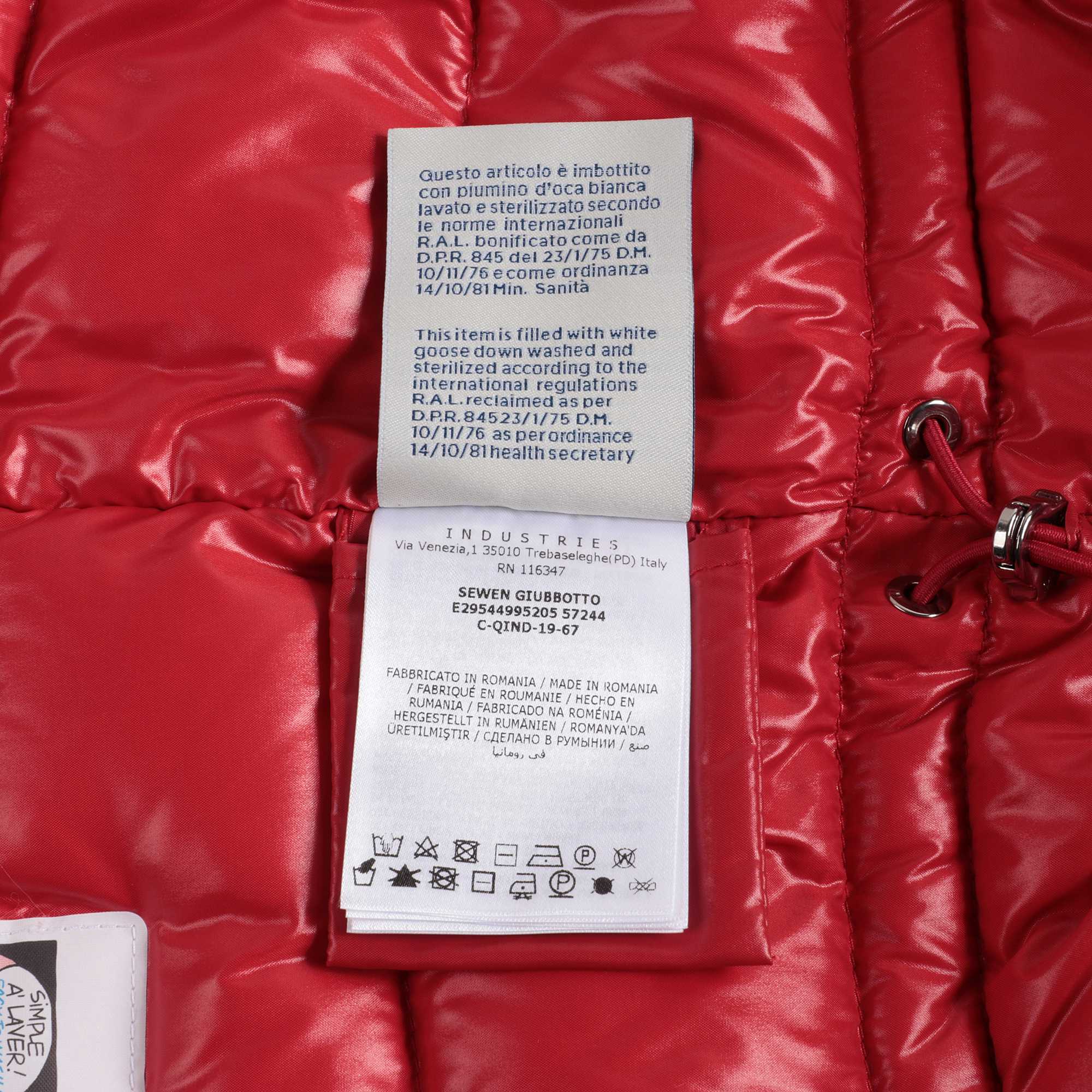 Girls Red "SEWEN" Padded Down Coat