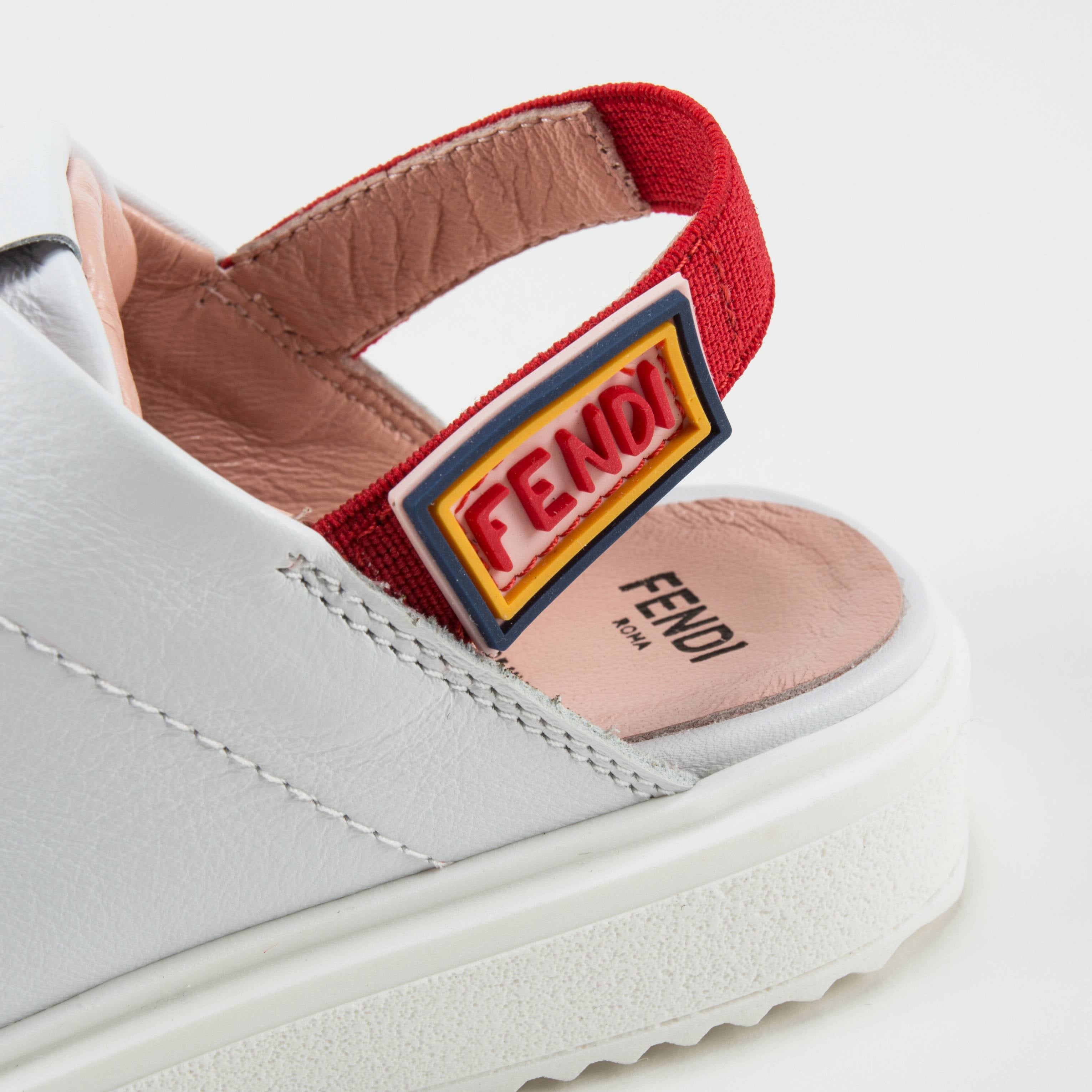 Girls White Leather Sandal Sneakers