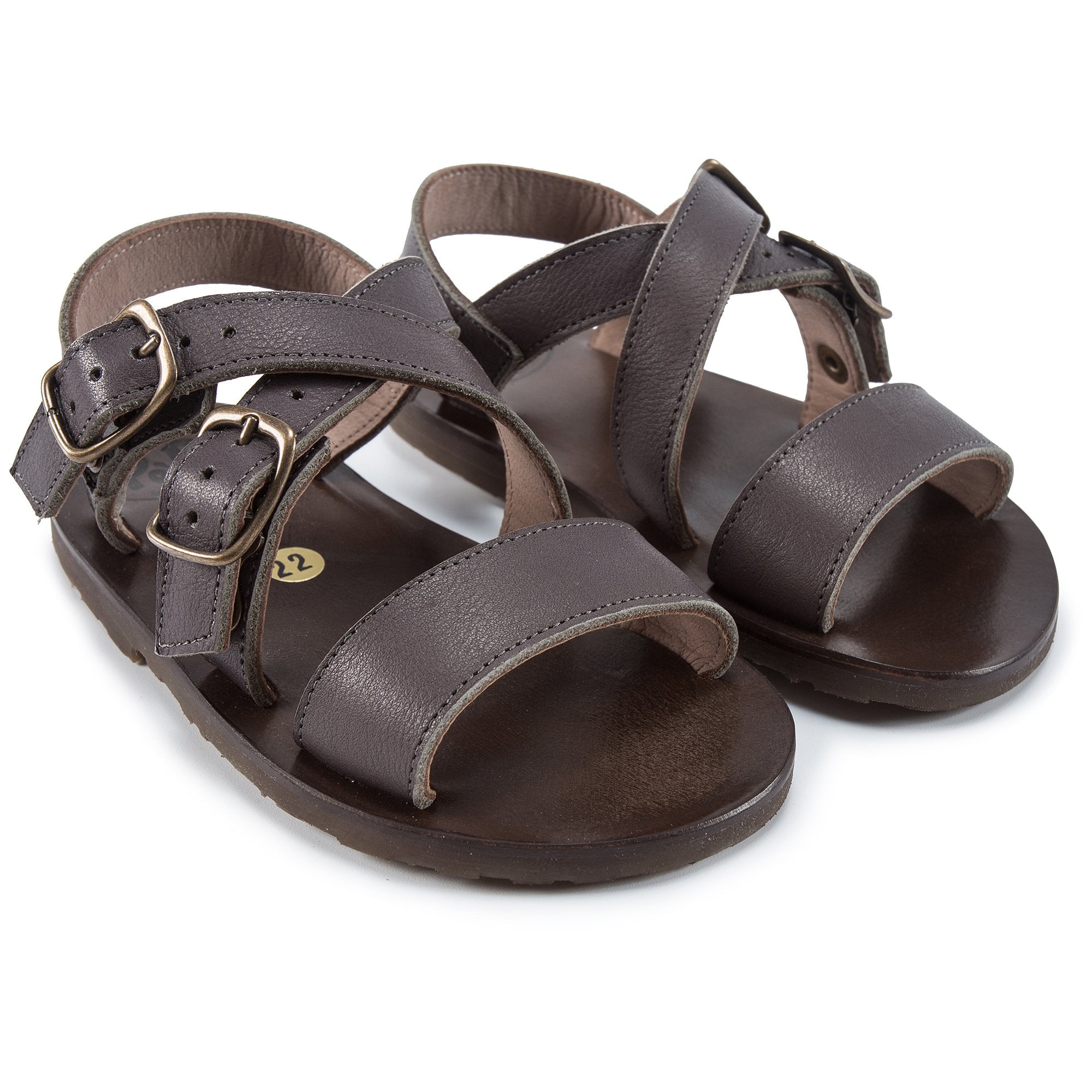 Girls Brown Flat Sandals