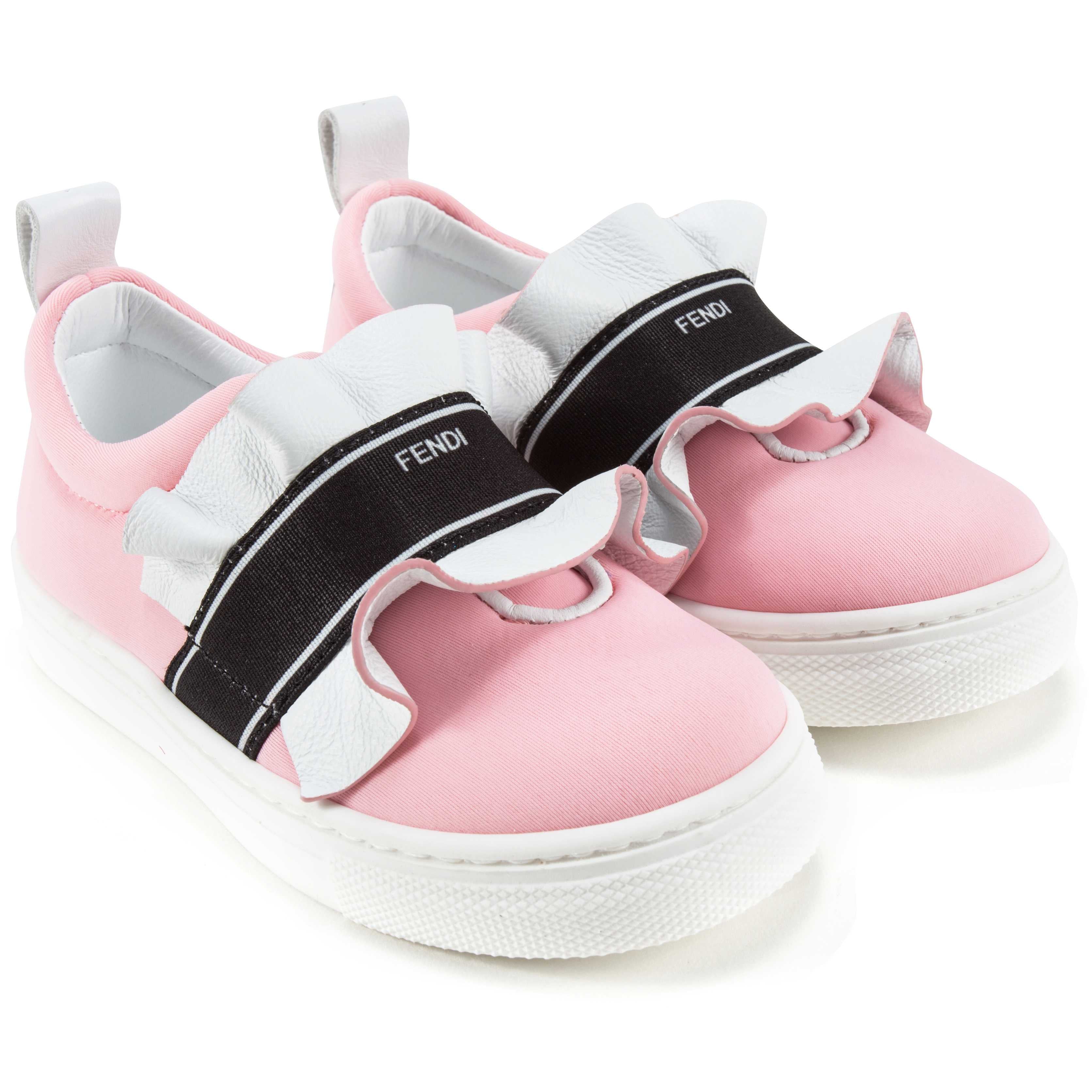 Girls Rosa & Black Logo Shoes
