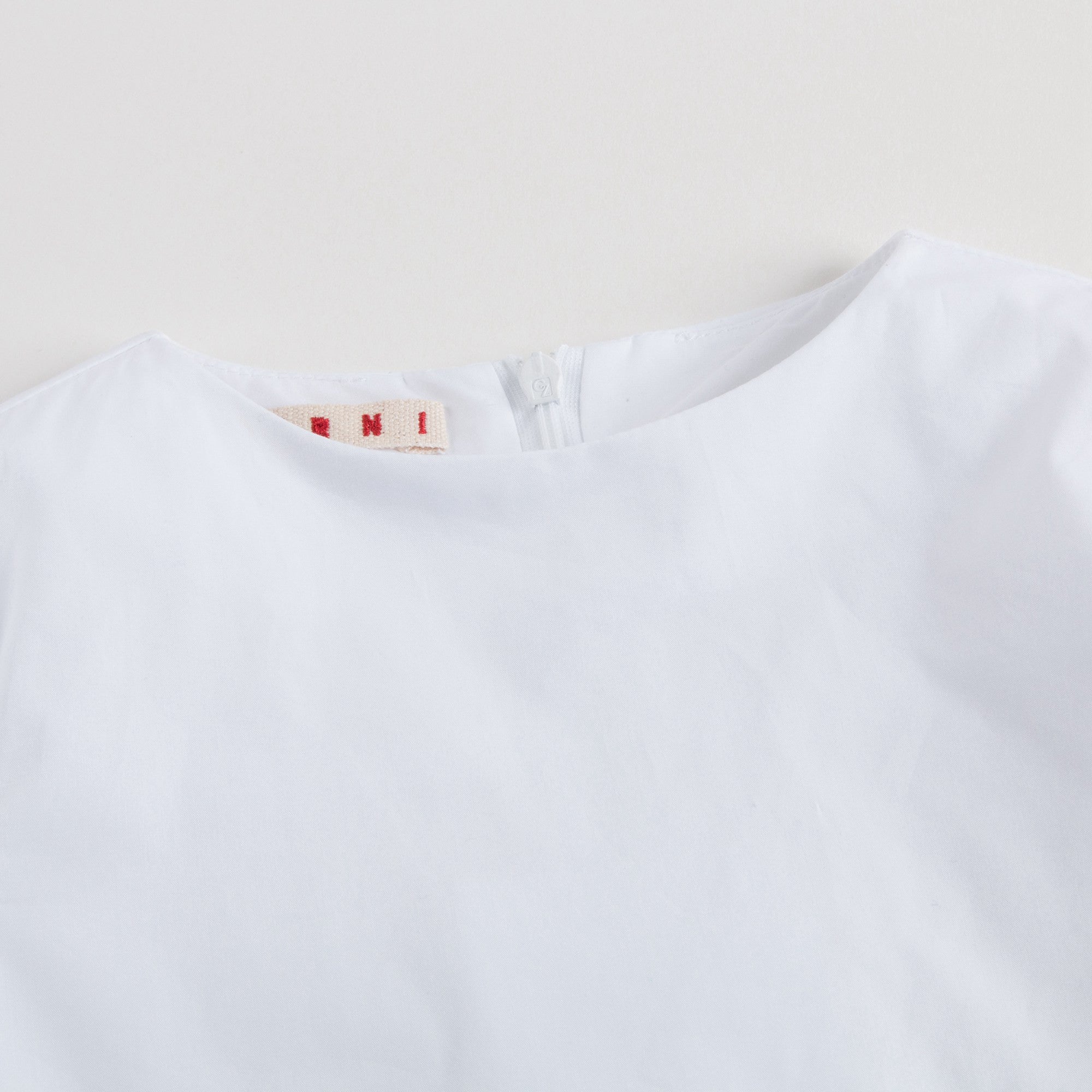Girls White Printed Cotton Top