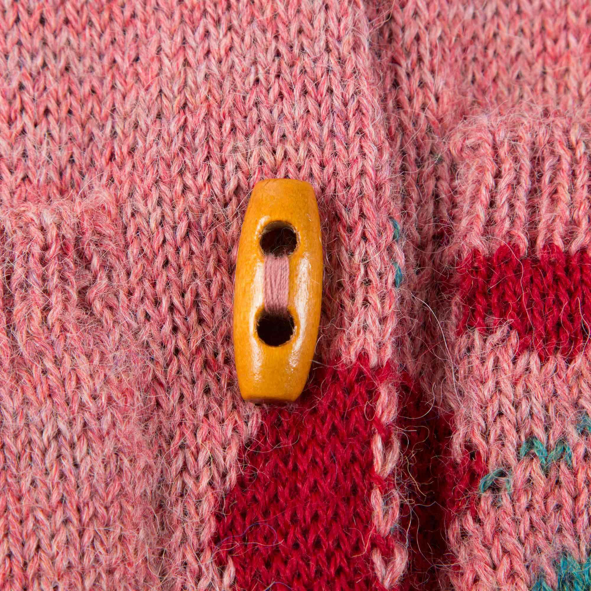 Girls Rose Pink Cherry Alpaca Hooded Coat