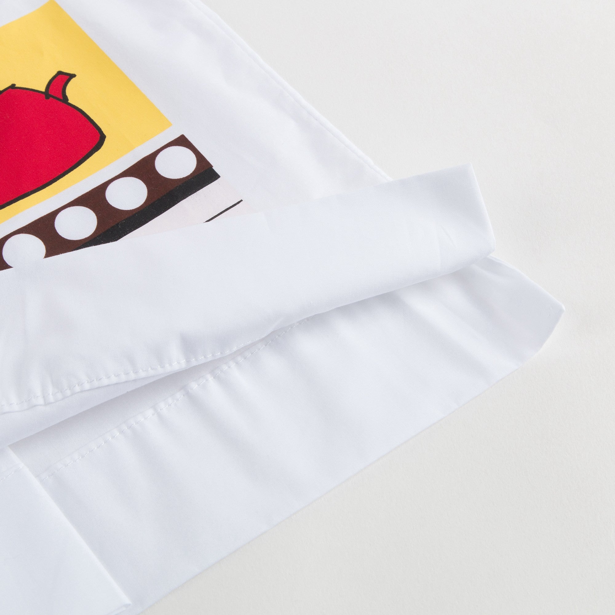 Girls White Printed Cotton Top