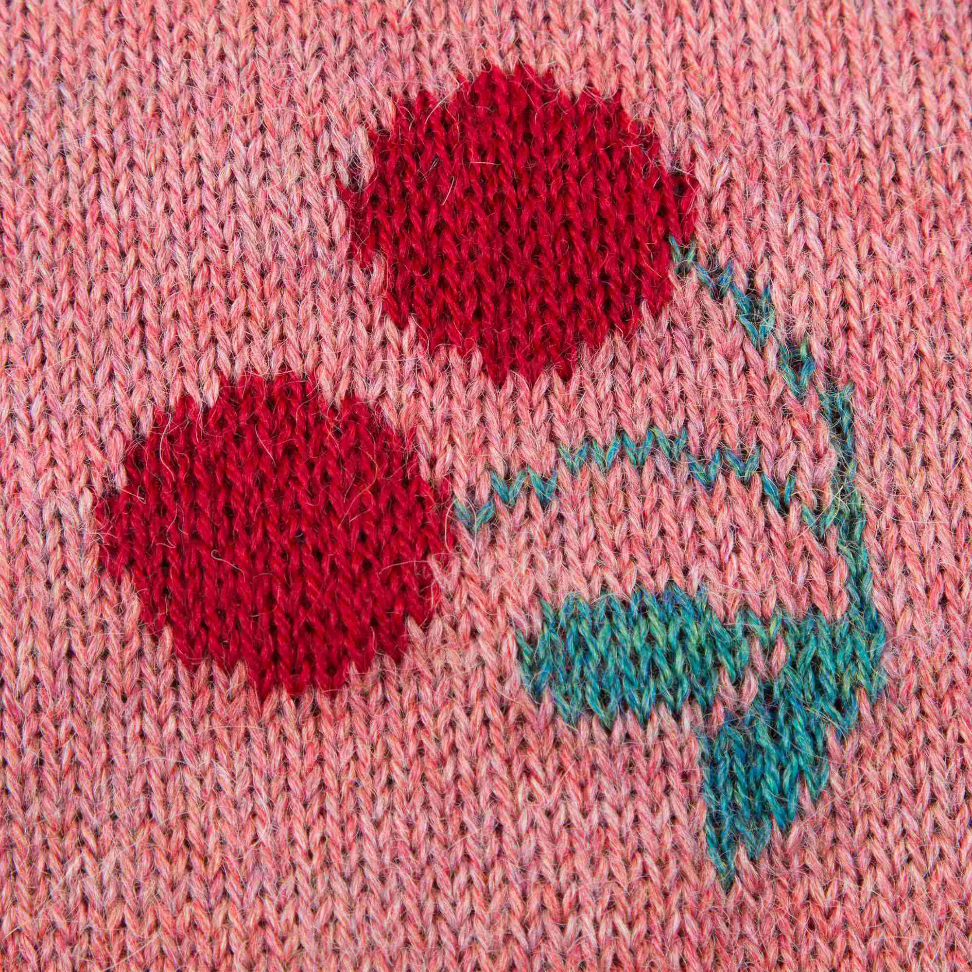 Girls Rose Pink Cherry Alpaca Hooded Coat