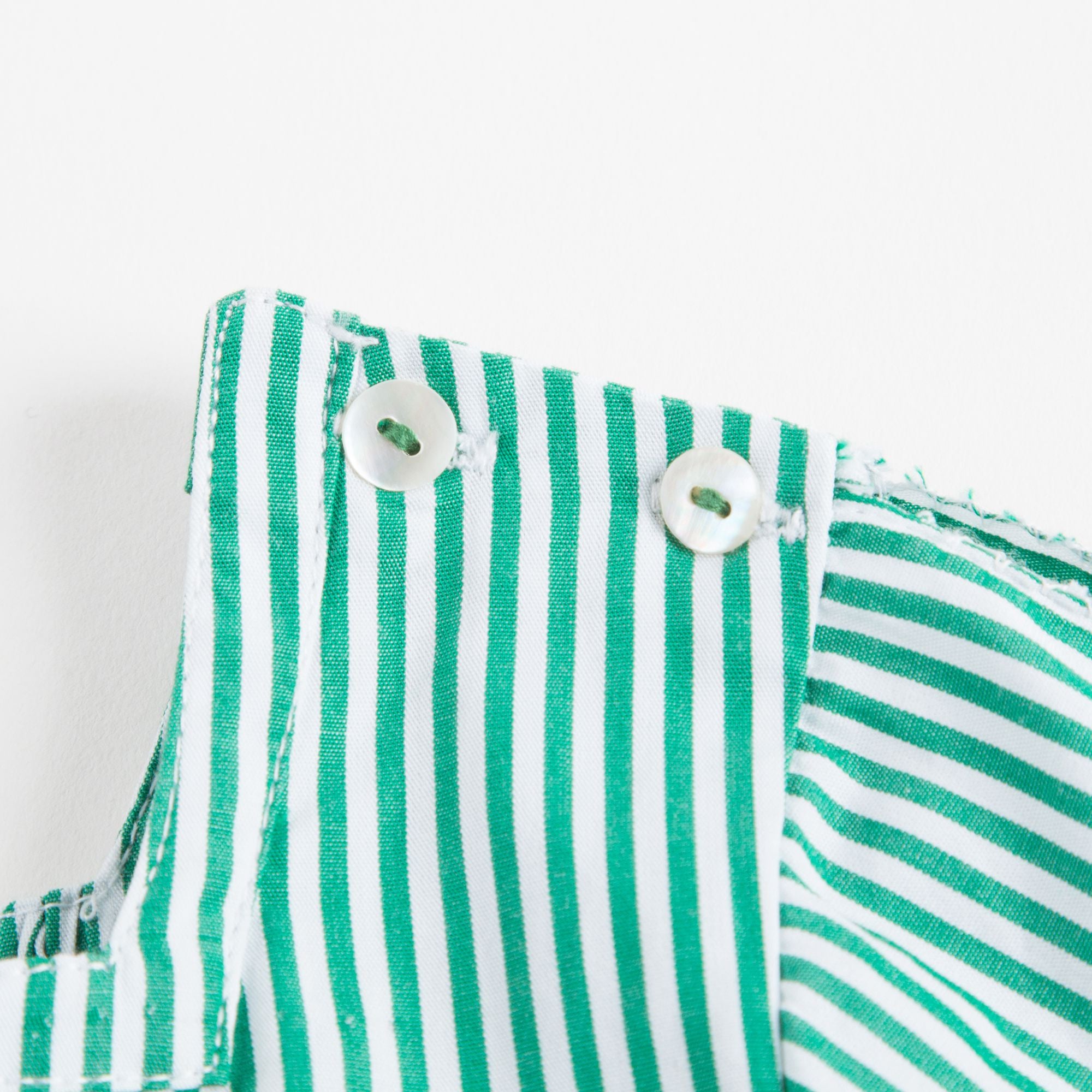 Girls Green Striped Dress