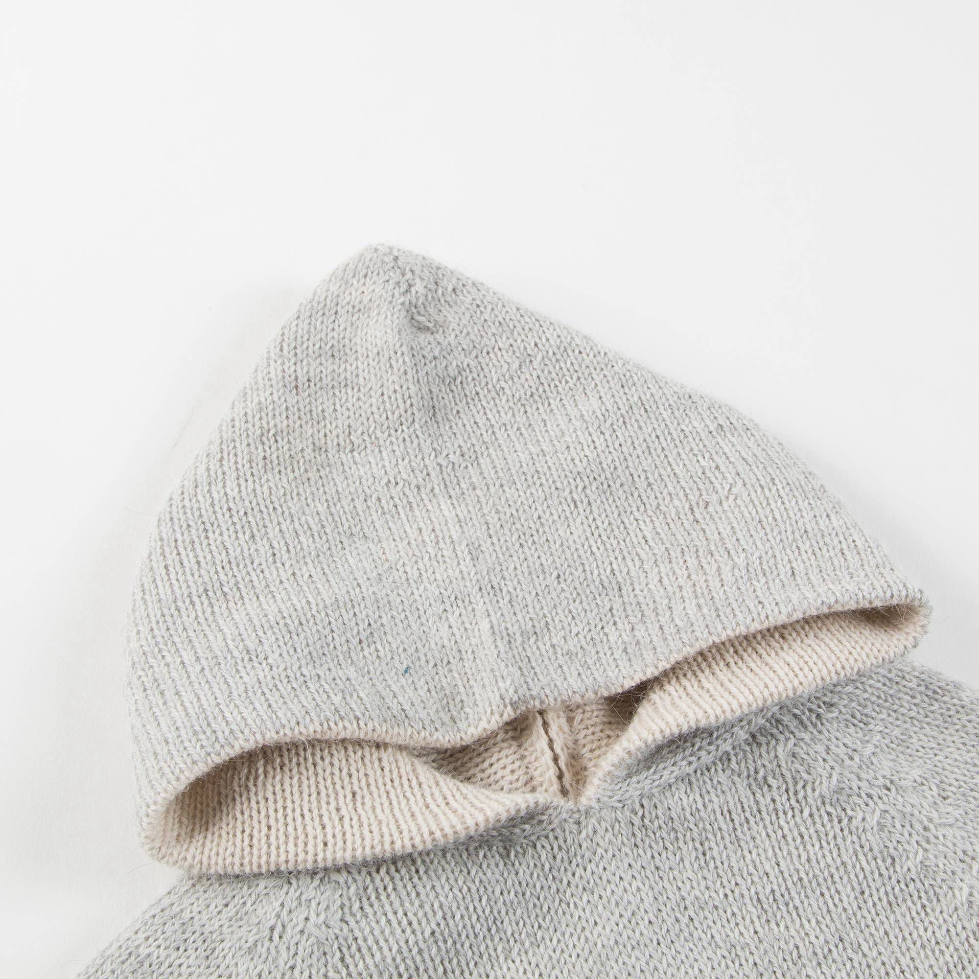 Baby Light Grey Rainbow Alpaca Hooded Sweater