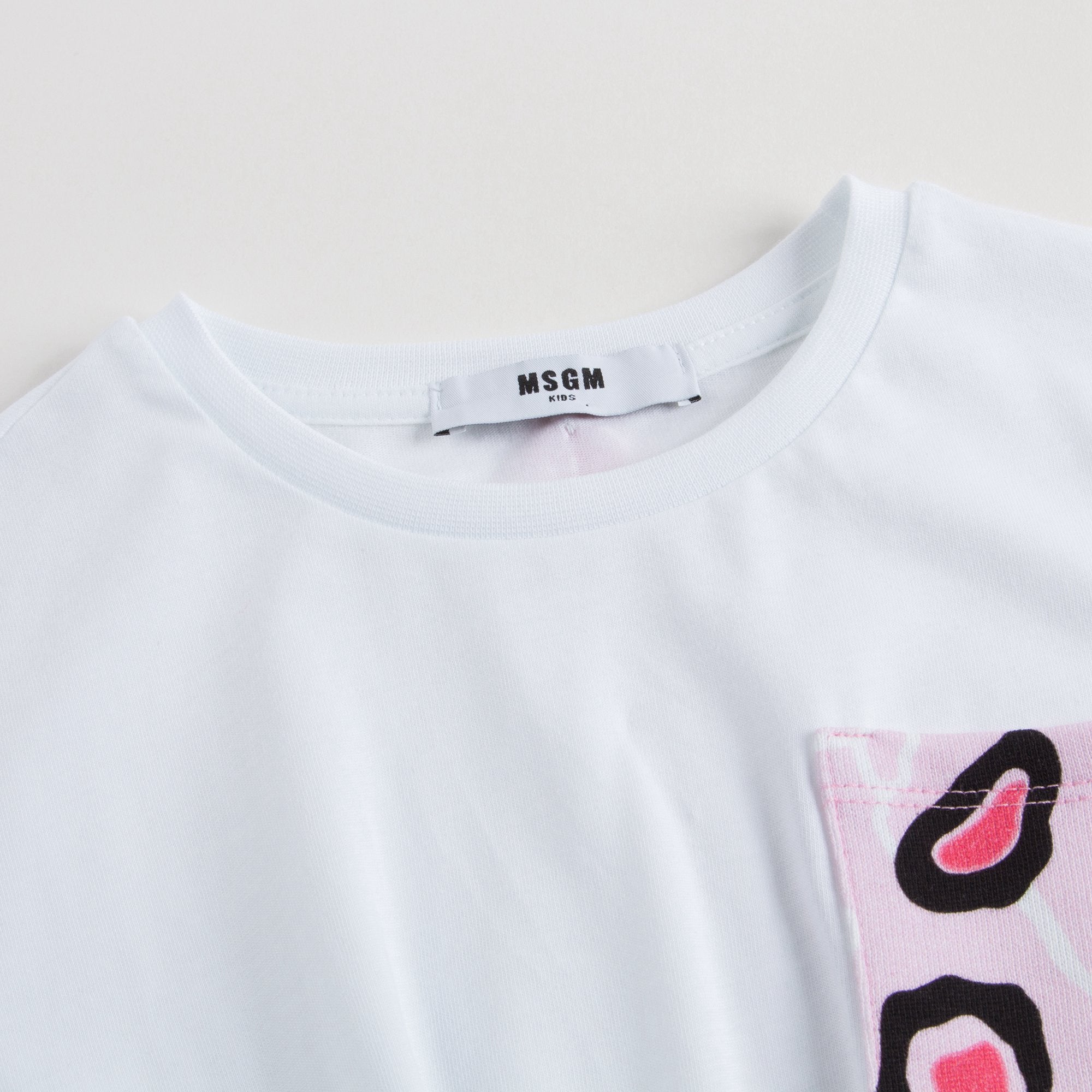 Girls White Cotton T-shirt