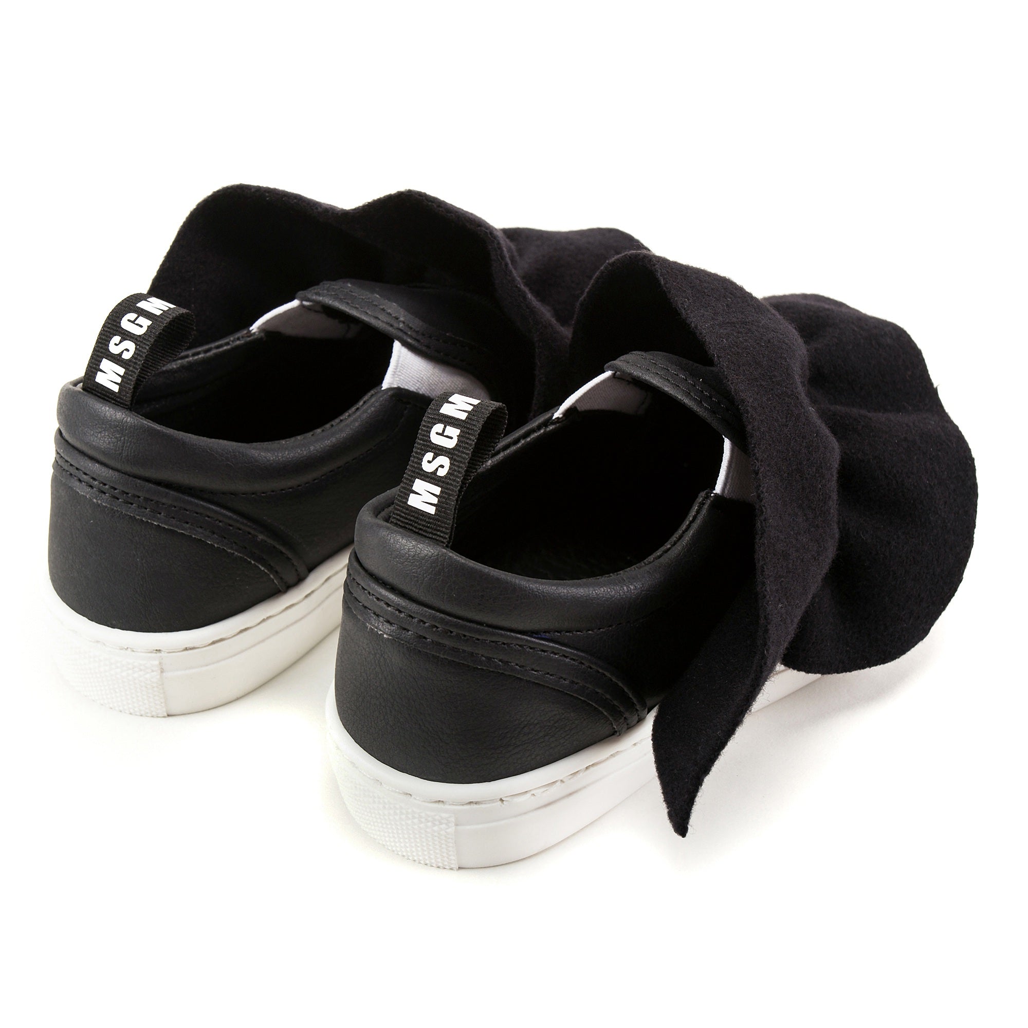 Girls Black Logo Trainers With Ruffle