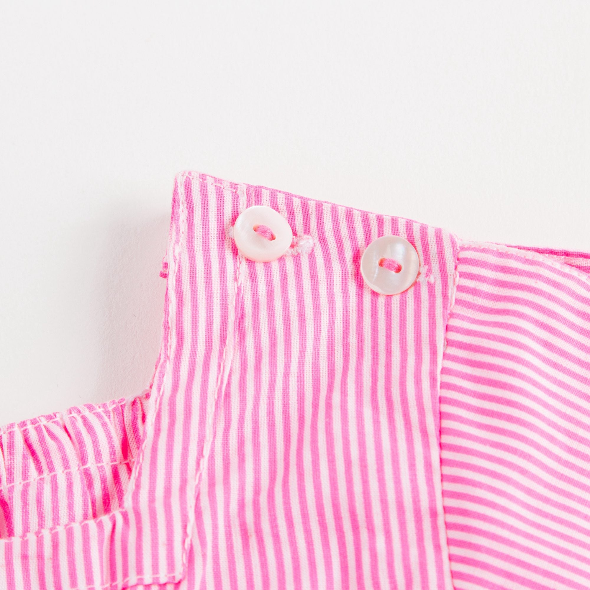 Baby Girls Pink Striped Cotton Dress