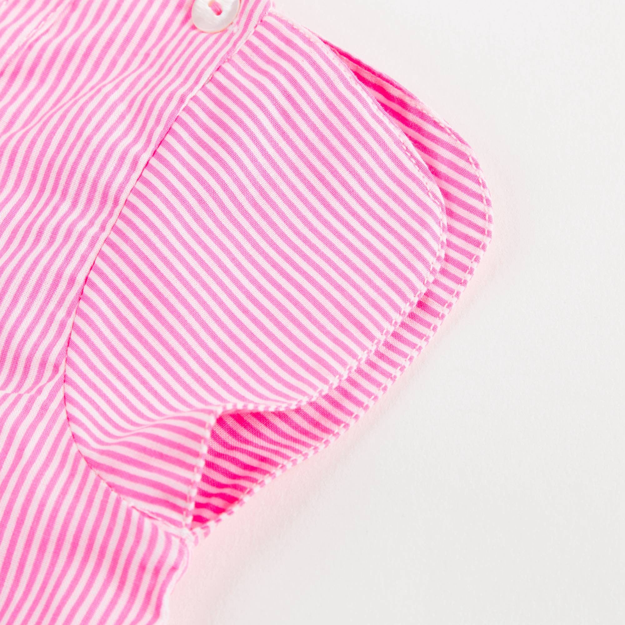 Baby Girls Pink Striped Cotton Dress