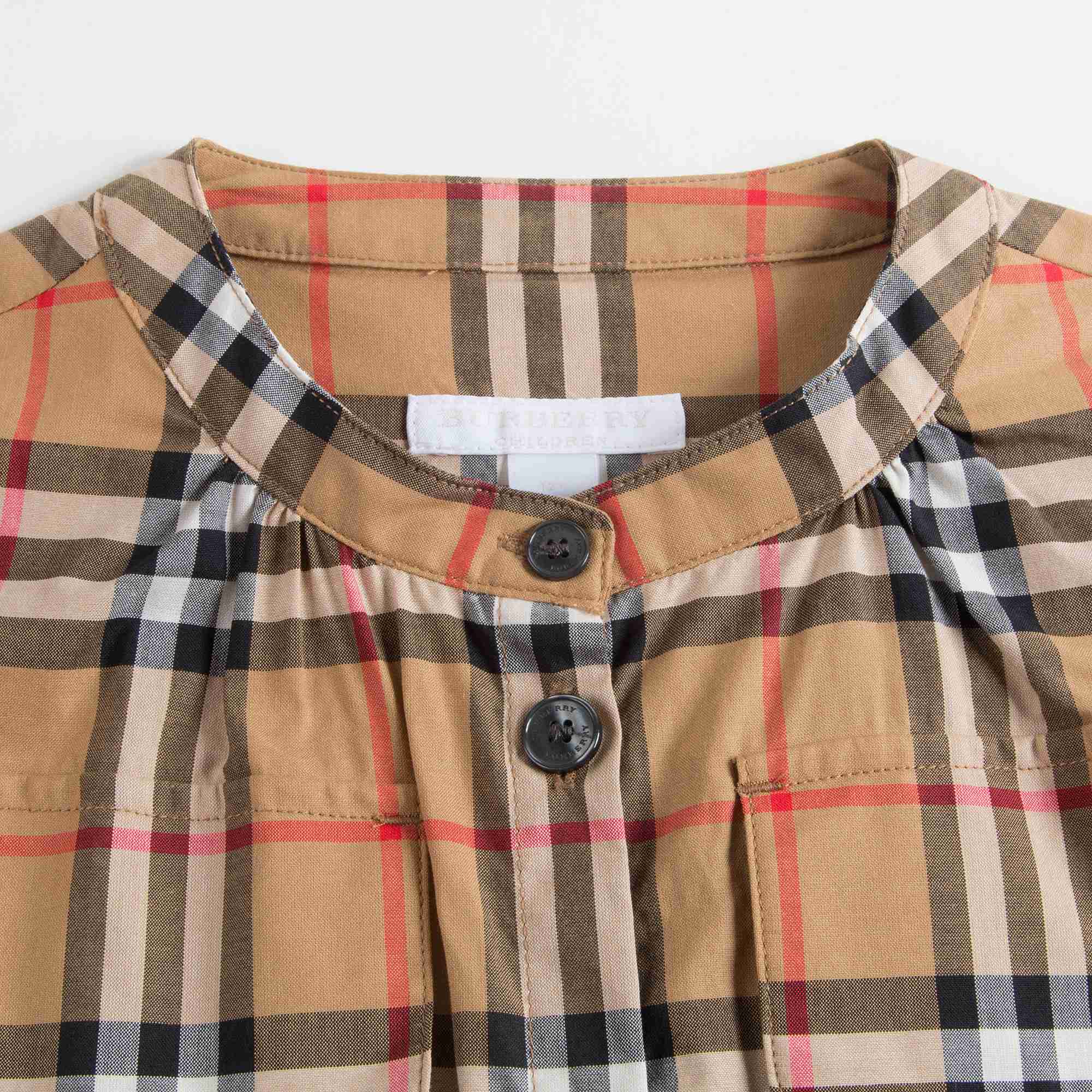 Girls Yellow Check Cotton Dress