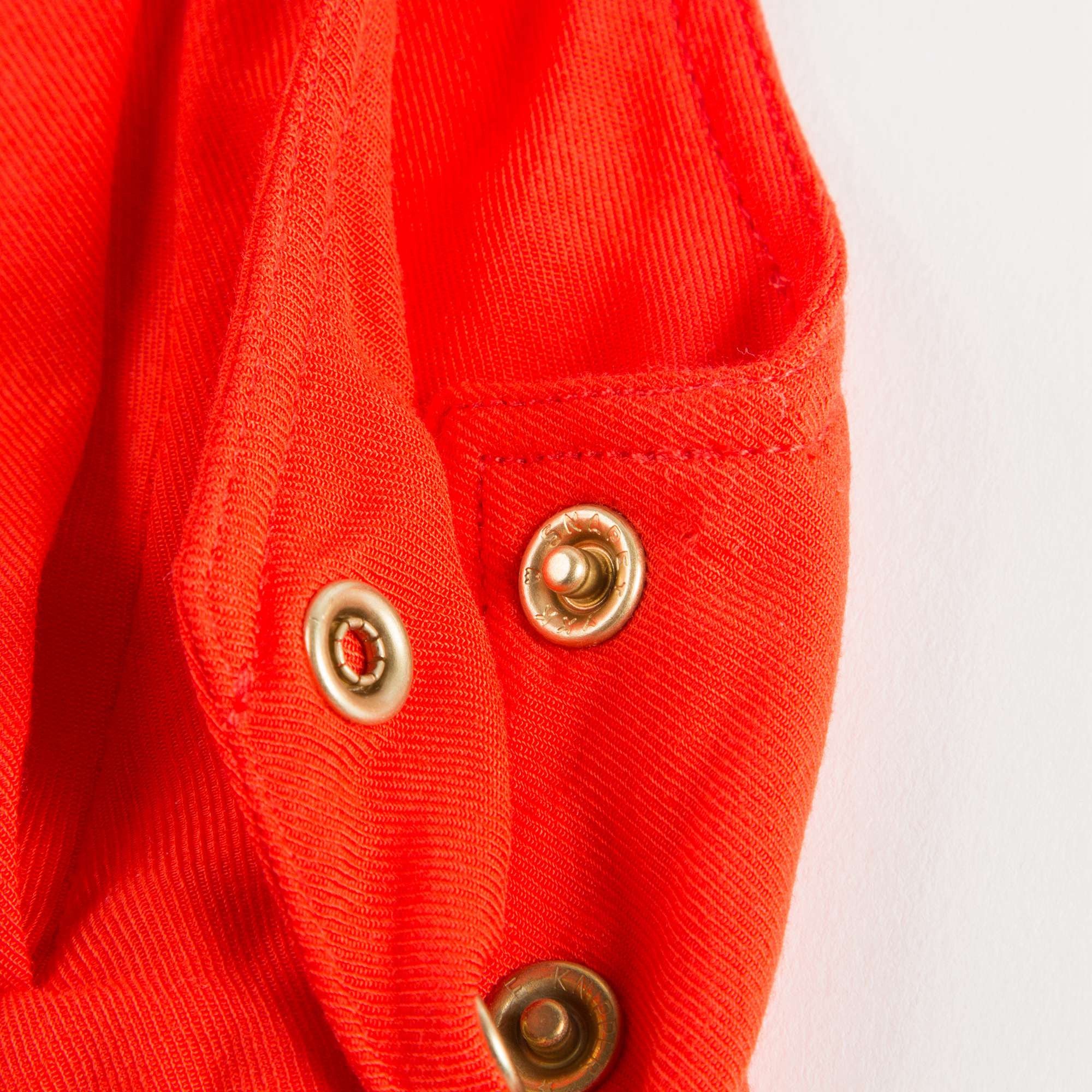 Girls Red Viscose Pinafore Dress