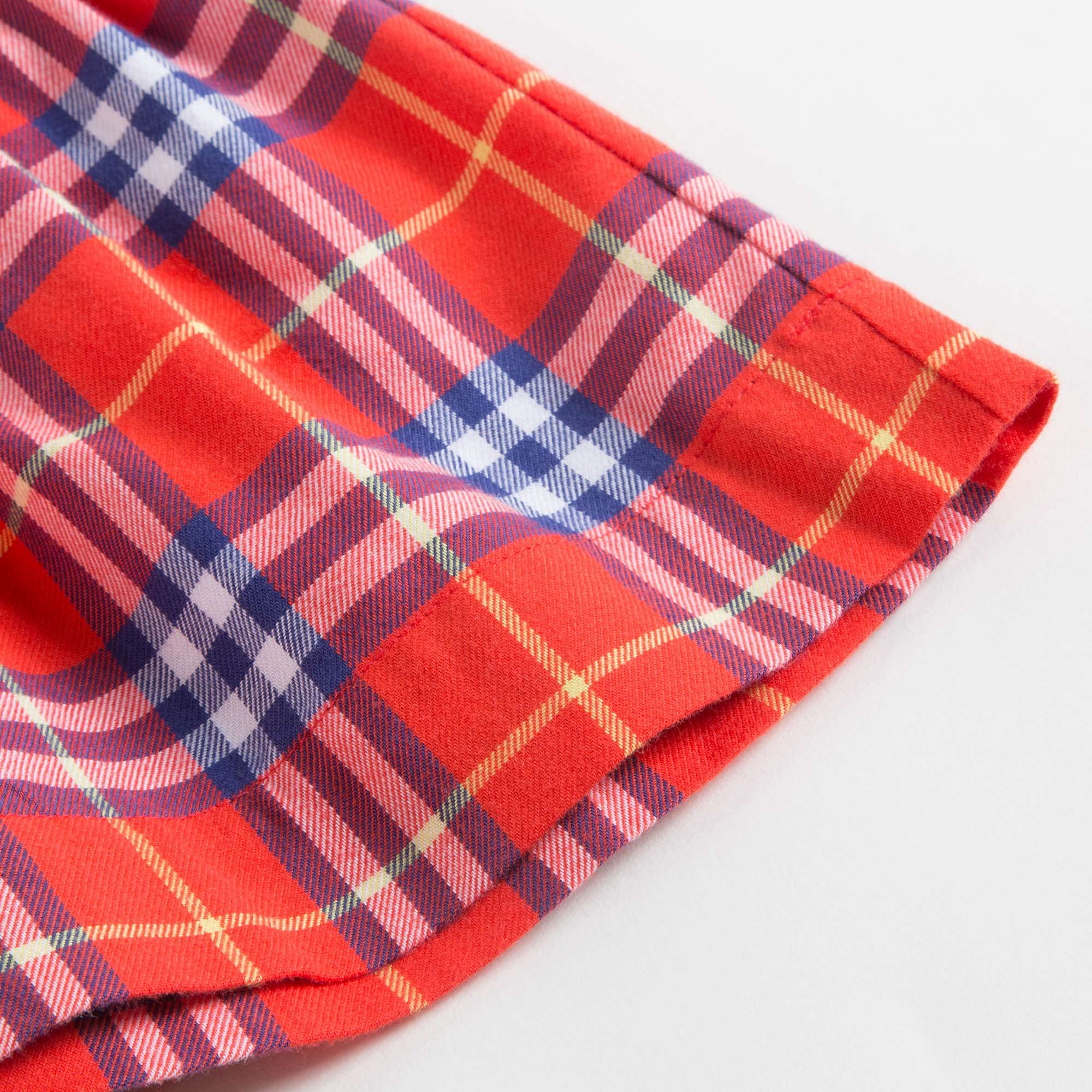 Baby Orange Red Check Cotton Dress