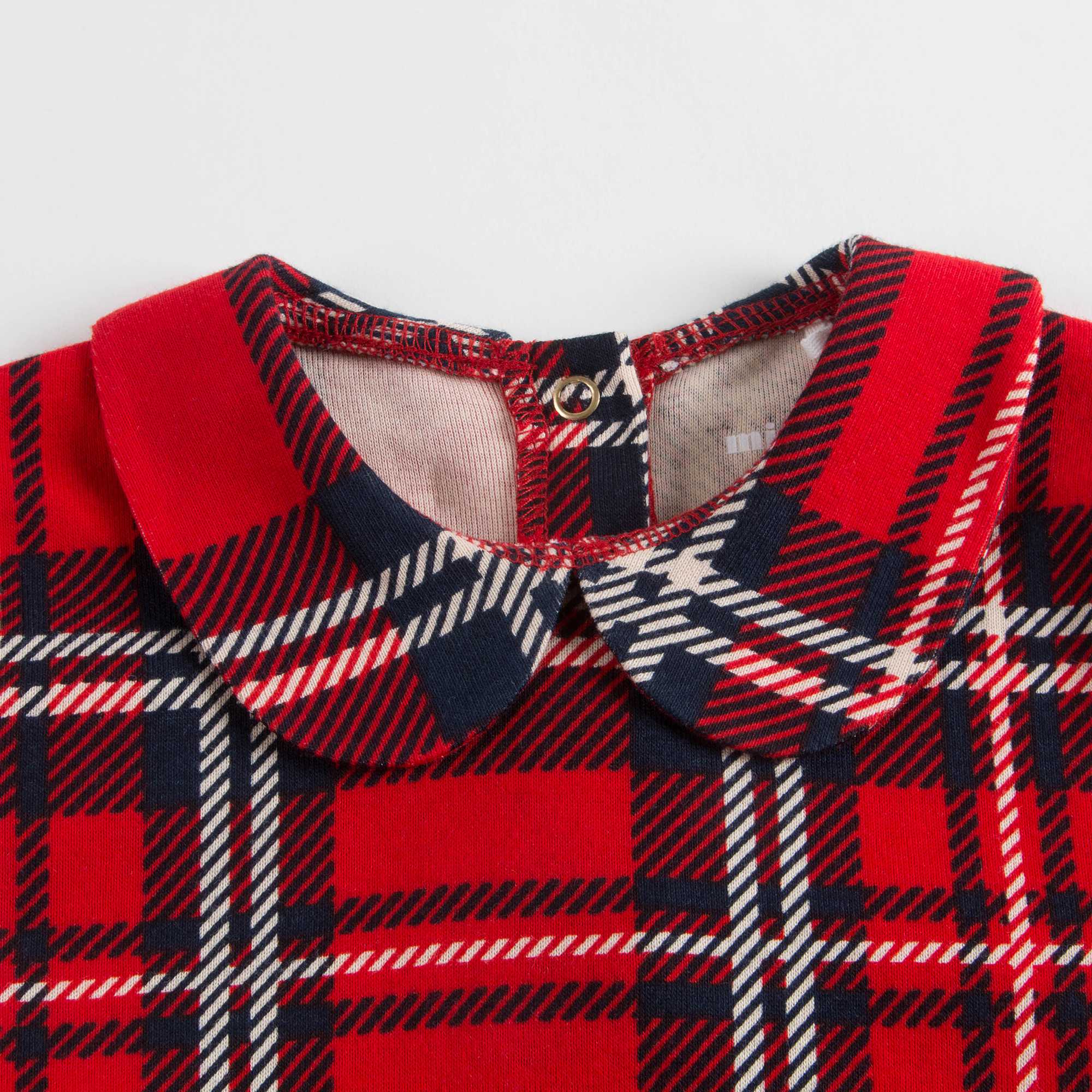 Girls Red Check Organic Cotton T-shirt