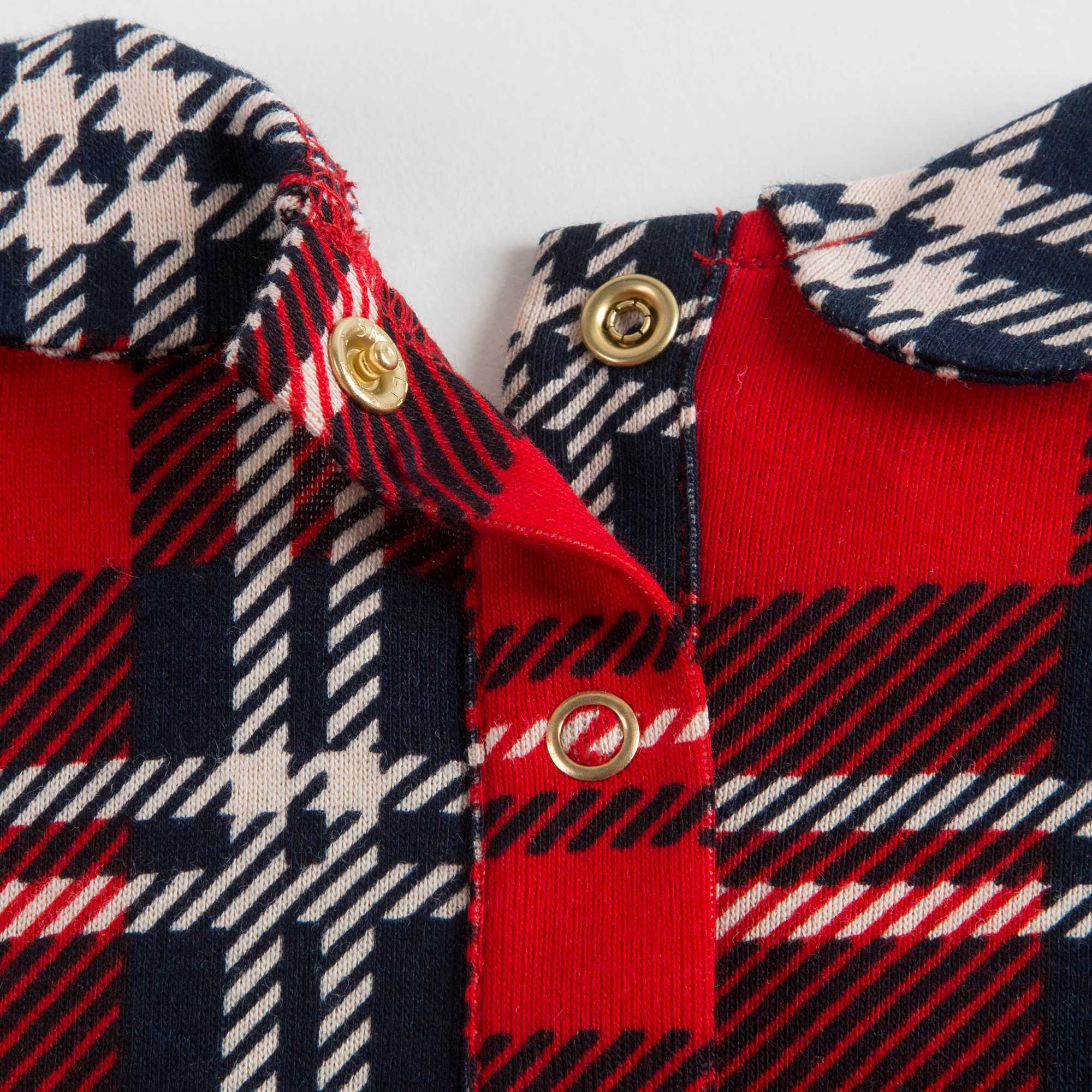 Girls Red Check Organic Cotton T-shirt