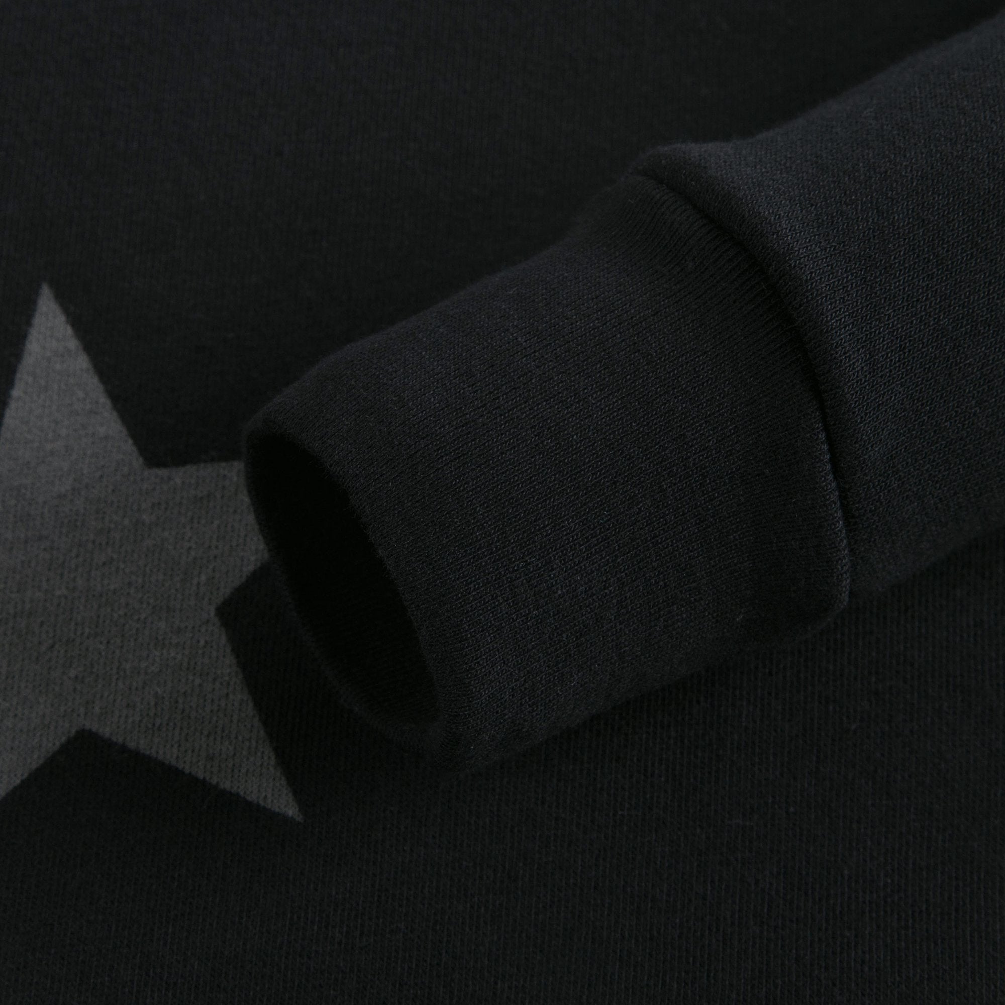 Girls Black Cotton Star Dress