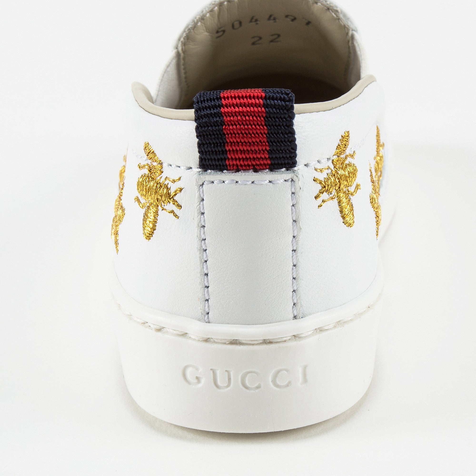 Baby Girls White Bees Embroidered Shoes