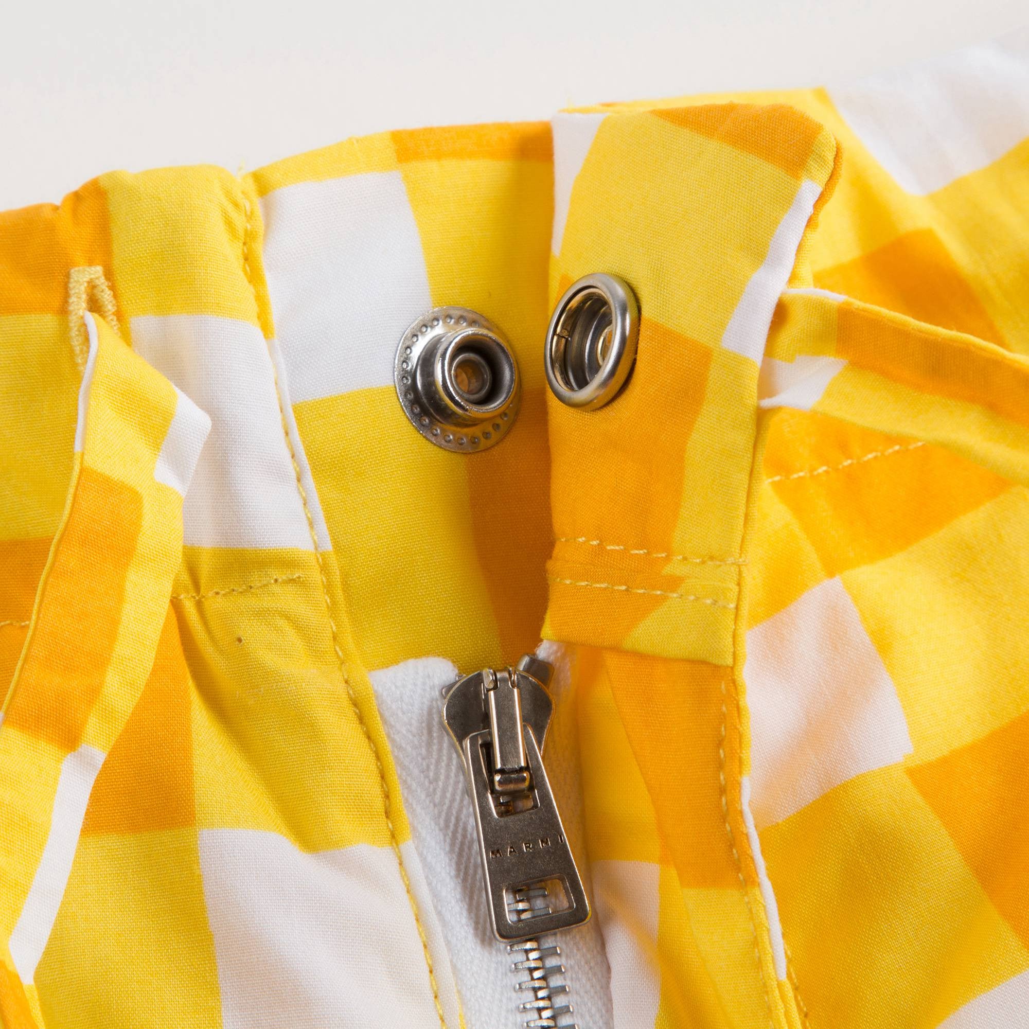 Girls Yellow Checked Shorts