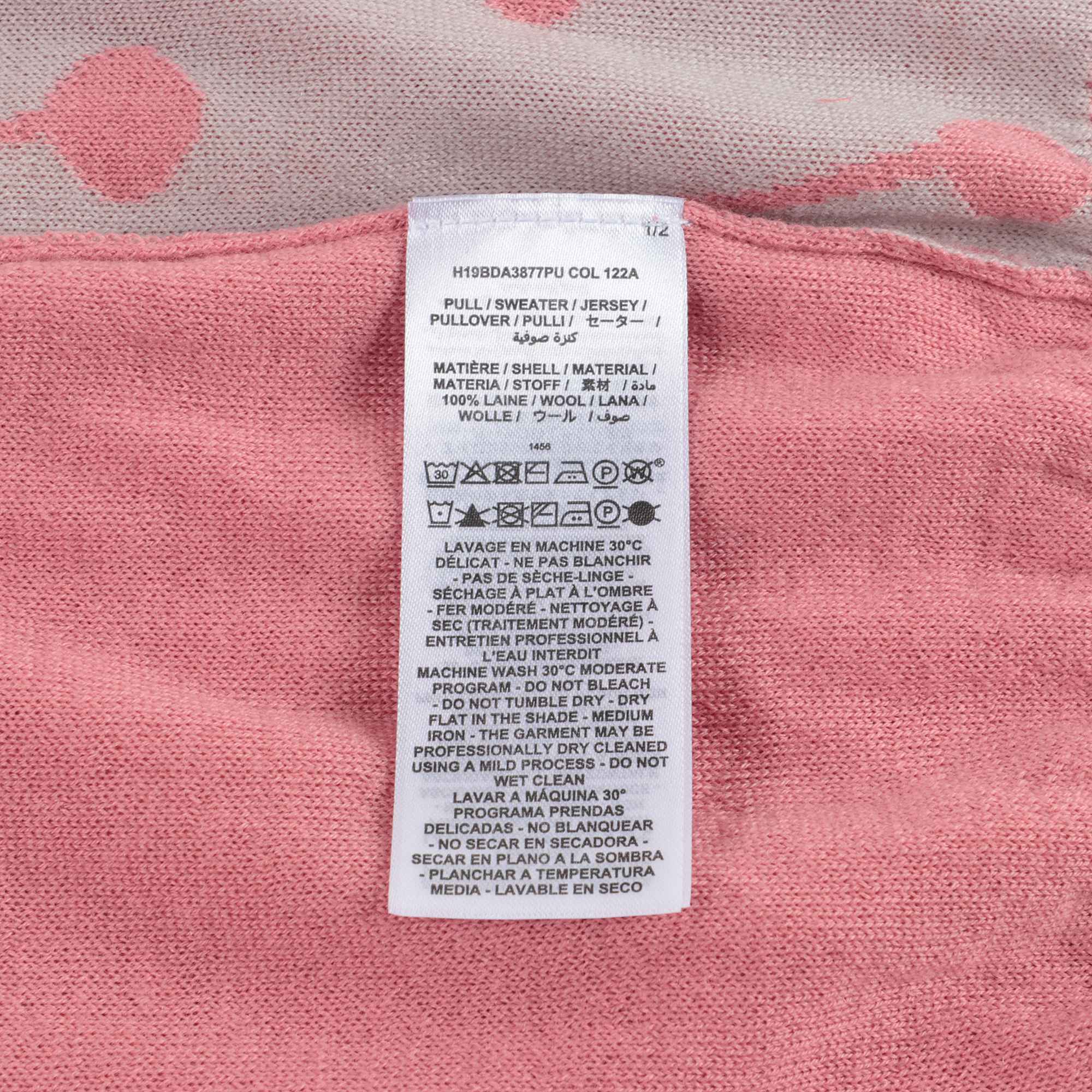 女童粉色樱桃羊毛毛衣