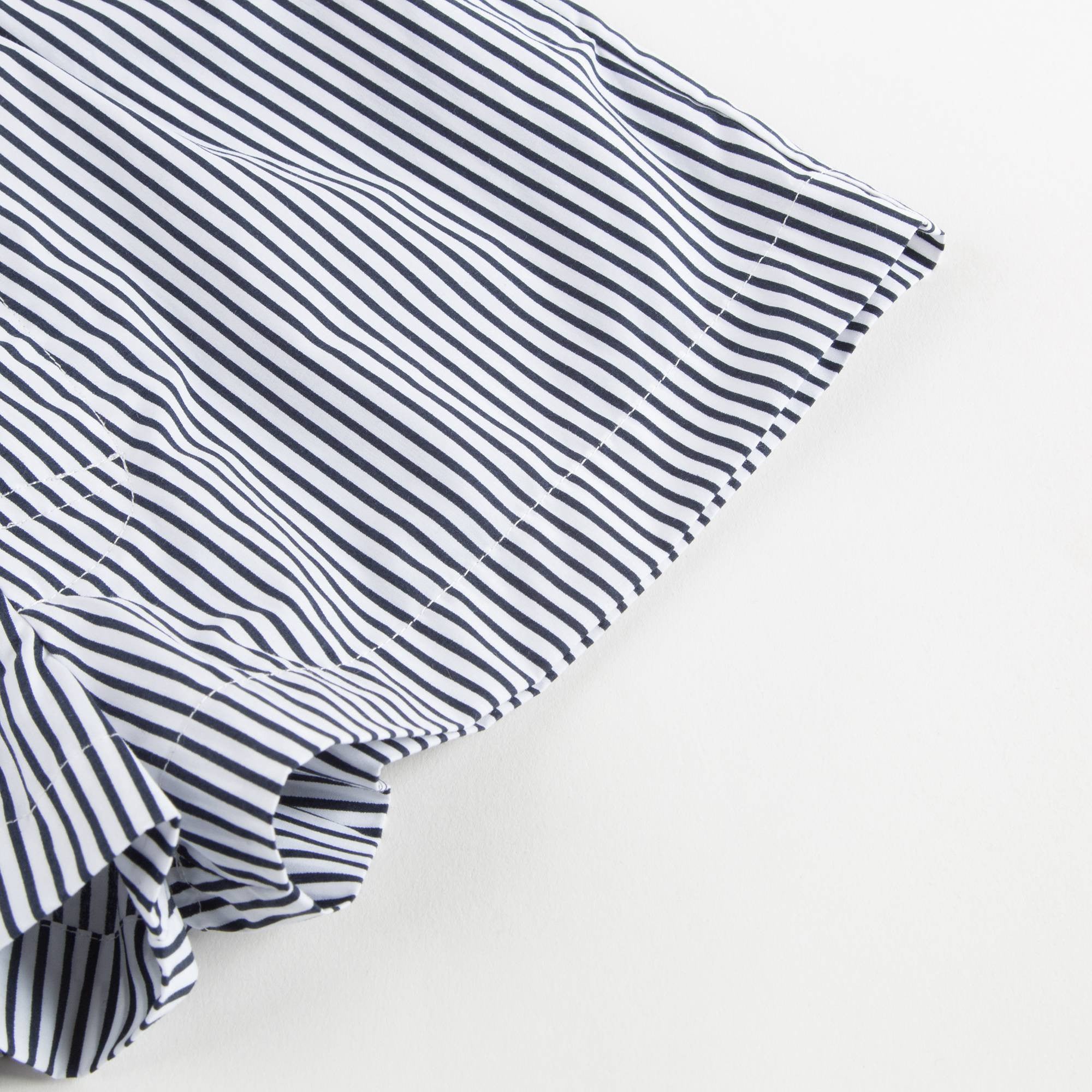 Girls Blue & White Striped Cotton Shorts